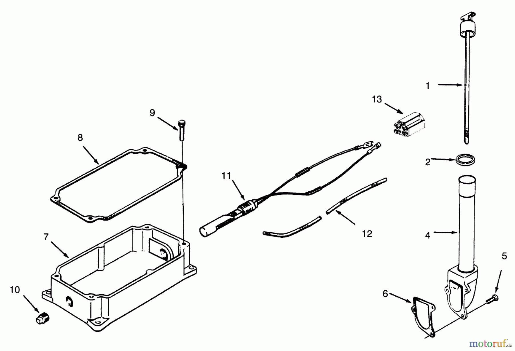  Toro Neu Mowers, Lawn & Garden Tractor Seite 1 73401 (314-H) - Toro 314-H Garden Tractor, 1994 (4900001-4999999) OIL PAN AND DIPSTICK