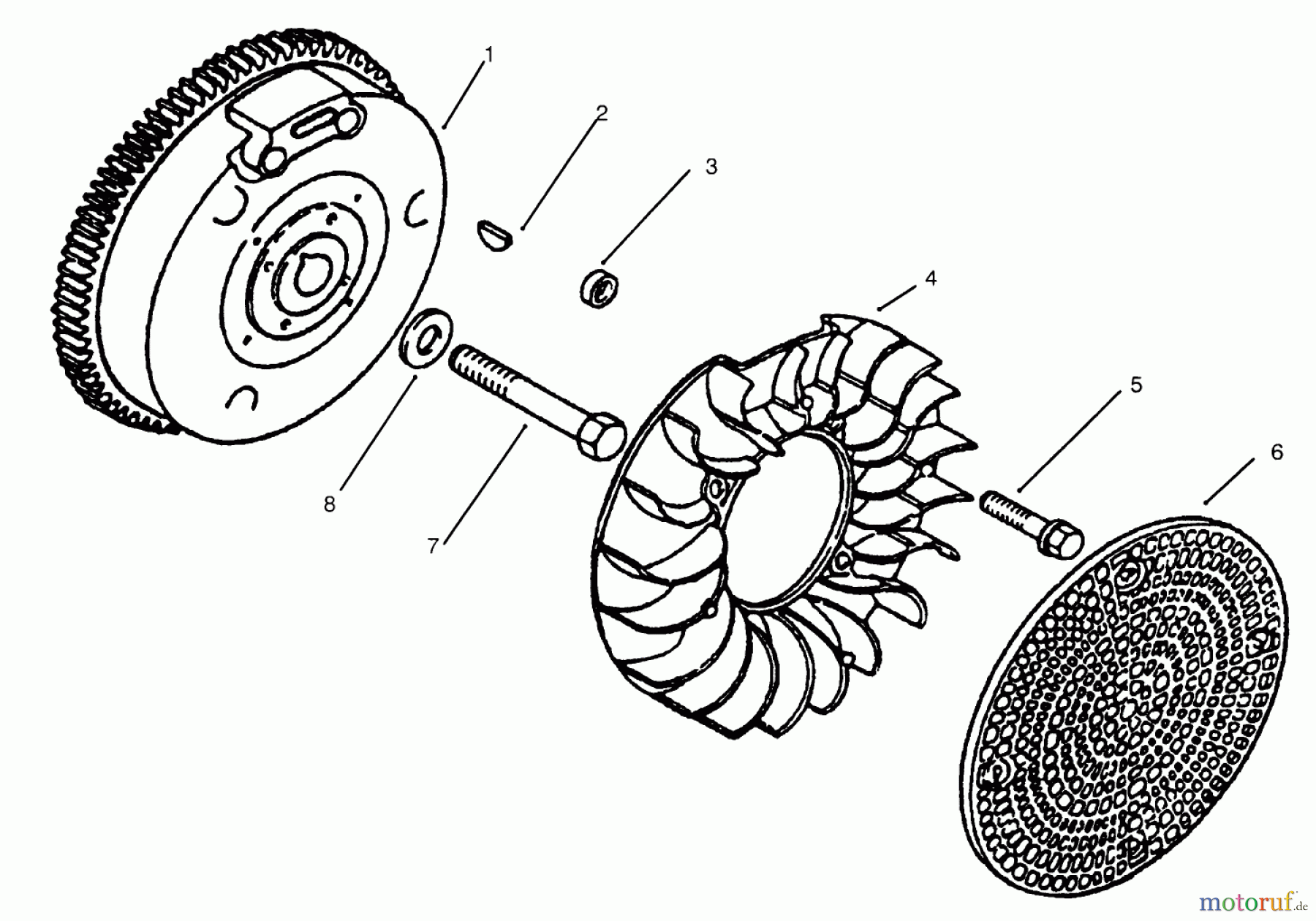  Toro Neu Mowers, Lawn & Garden Tractor Seite 1 73402 (314-8) - Toro 314-8 Garden Tractor, 1996 (6900001-6999999) FLYWHEEL