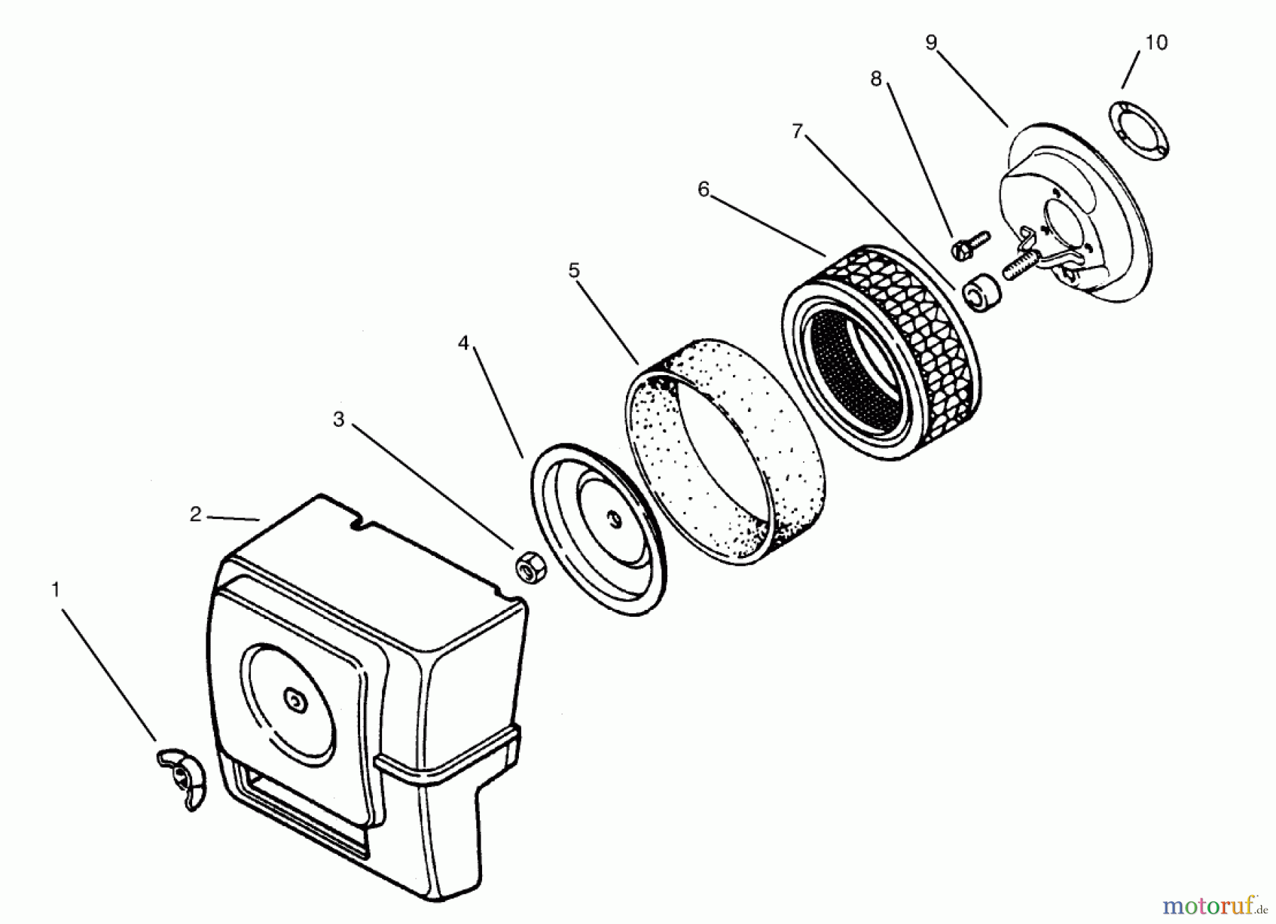  Toro Neu Mowers, Lawn & Garden Tractor Seite 1 73402 (314-8) - Toro 314-8 Garden Tractor, 1997 (7900001-7999999) AIR CLEANER