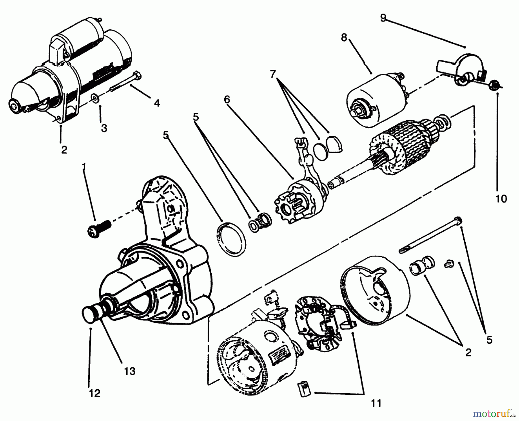  Toro Neu Mowers, Lawn & Garden Tractor Seite 1 73421 (416-H) - Toro 416-H Garden Tractor, 1996 (6900001-6999999) STARTER