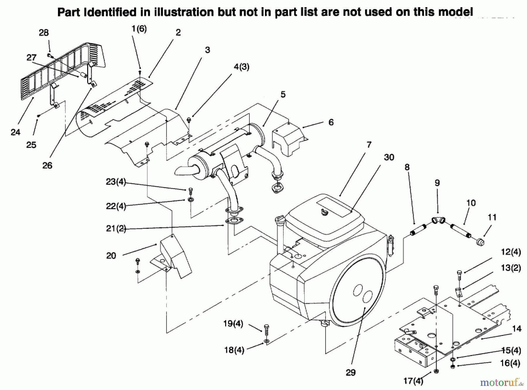  Toro Neu Mowers, Lawn & Garden Tractor Seite 1 73422 (416-8) - Toro 416-8 Garden Tractor, 1996 (6900001-6999999) ENGINE