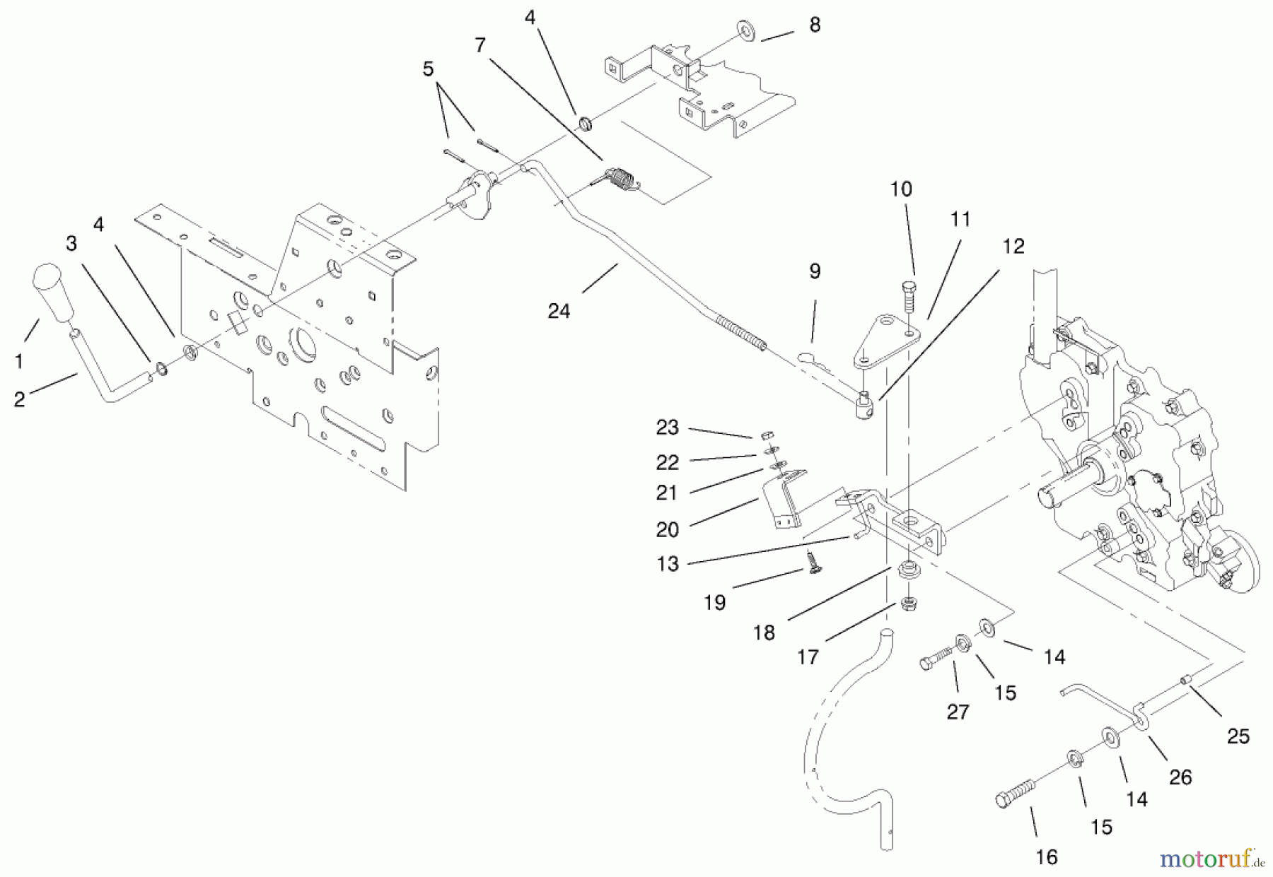  Toro Neu Mowers, Lawn & Garden Tractor Seite 1 73429 (312-8) - Toro 312-8 Garden Tractor, 2000 (200000001-200999999) PTO CLUTCH SYSTEM & BELT GUIDE ASSEMBLY