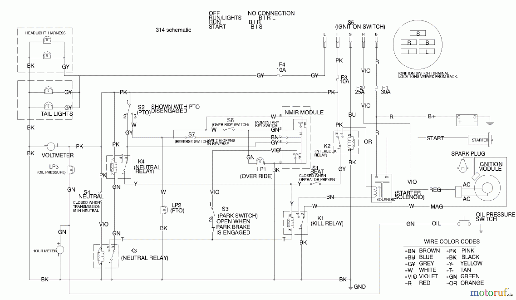  Toro Neu Mowers, Lawn & Garden Tractor Seite 1 73429 (312-8) - Toro 312-8 Garden Tractor, 2001 (210000001-210999999) ELECTRICAL SCHEMATIC (MODEL 73429 ONLY) #2