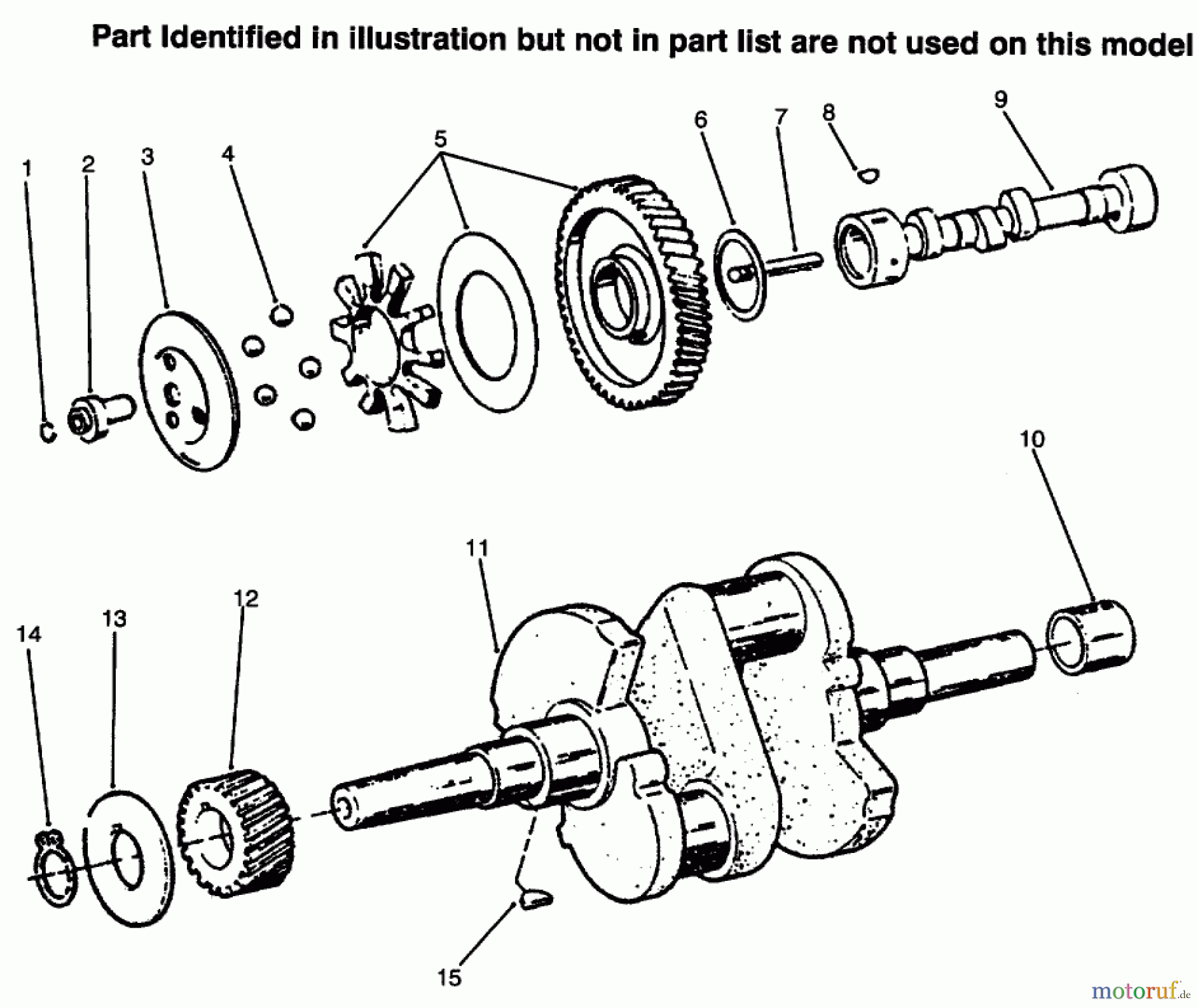  Toro Neu Mowers, Lawn & Garden Tractor Seite 1 73441 (416-8) - Toro 416-8 Garden Tractor, 1996 (69000001-69999999) CAM & CRANKSHAFTS