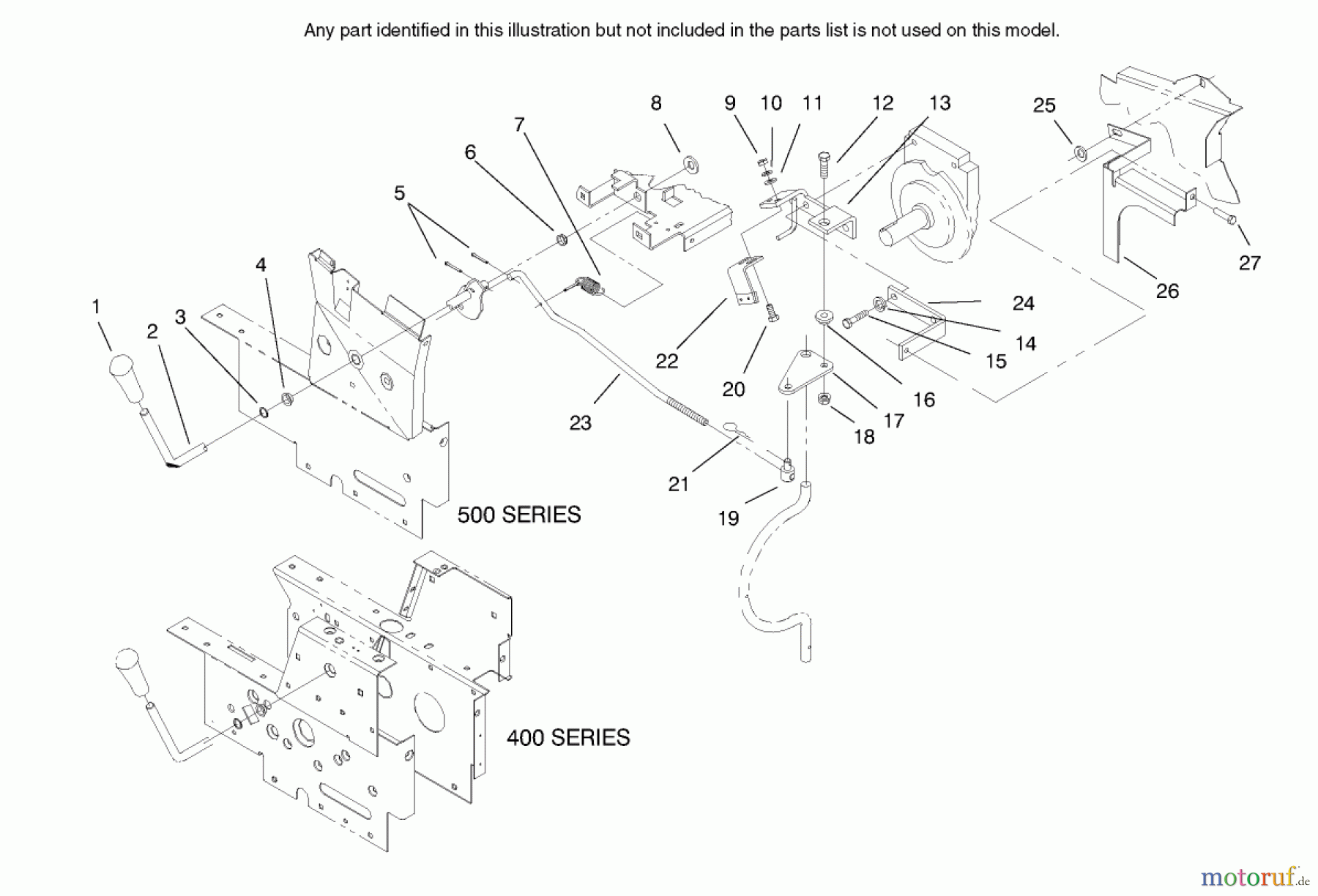  Toro Neu Mowers, Lawn & Garden Tractor Seite 1 73441 (416-8) - Toro 416-8 Garden Tractor, 1997 (7900001-7999999) PTO CLUTCH SYSTEM