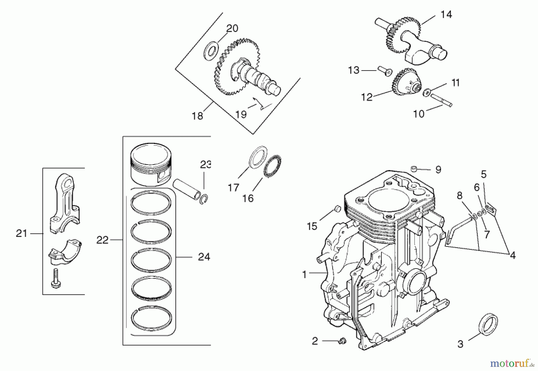  Toro Neu Mowers, Lawn & Garden Tractor Seite 1 73450 (315-8) - Toro 315-8 Garden Tractor, 2003 (230000001-230999999) CRANKCASE ASSEMBLY KOHLER CH15S-44533