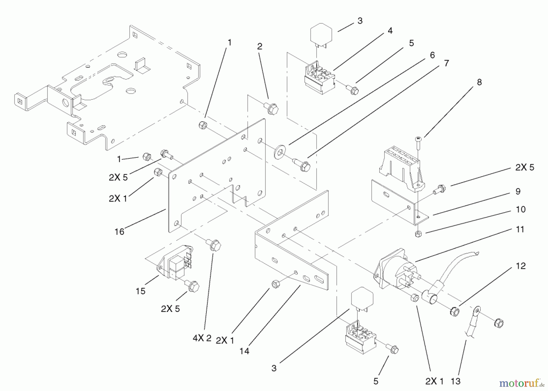  Toro Neu Mowers, Lawn & Garden Tractor Seite 1 73450 - Toro GT Classic Garden Tractor, 2005 (250000001-250999999) HOODSTAND ELECTRICAL MOUNTING ASSEMBLY