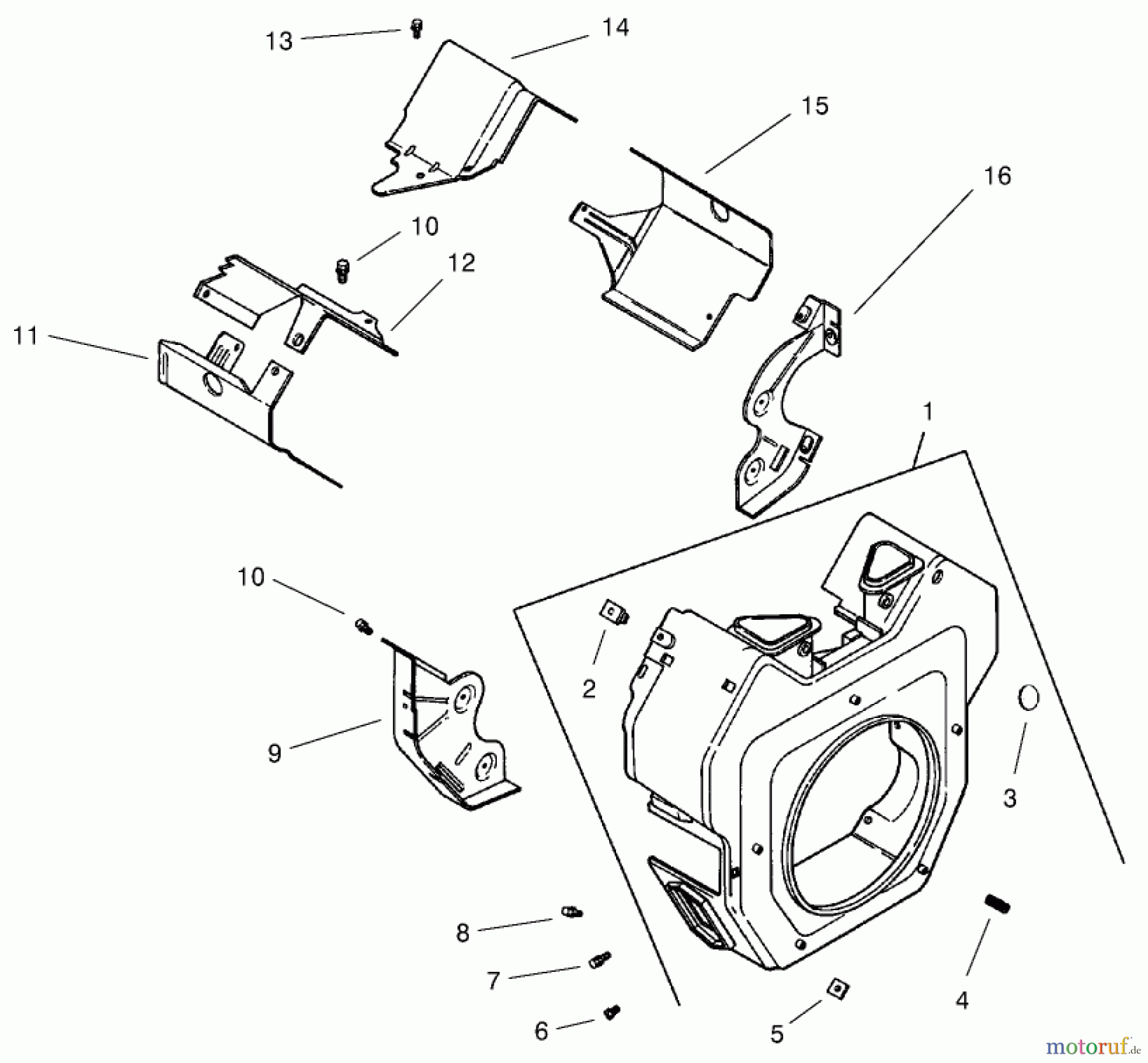  Toro Neu Mowers, Lawn & Garden Tractor Seite 1 73542 (520xi) - Toro 520xi Garden Tractor, 2000 (200000001-200999999) GROUP 6-BLOWER HOUSING & BAFFLES (MODEL 73471 ONLY)