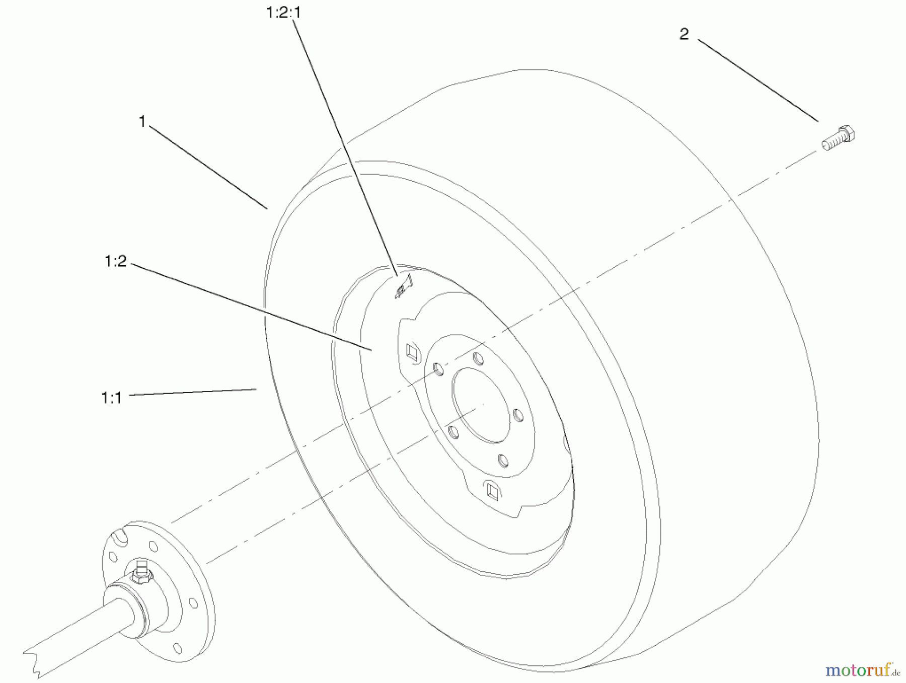  Toro Neu Mowers, Lawn & Garden Tractor Seite 1 73542 (520xi) - Toro 520xi Garden Tractor, 2002 (220000001-220999999) WHEEL ASSEMBLY