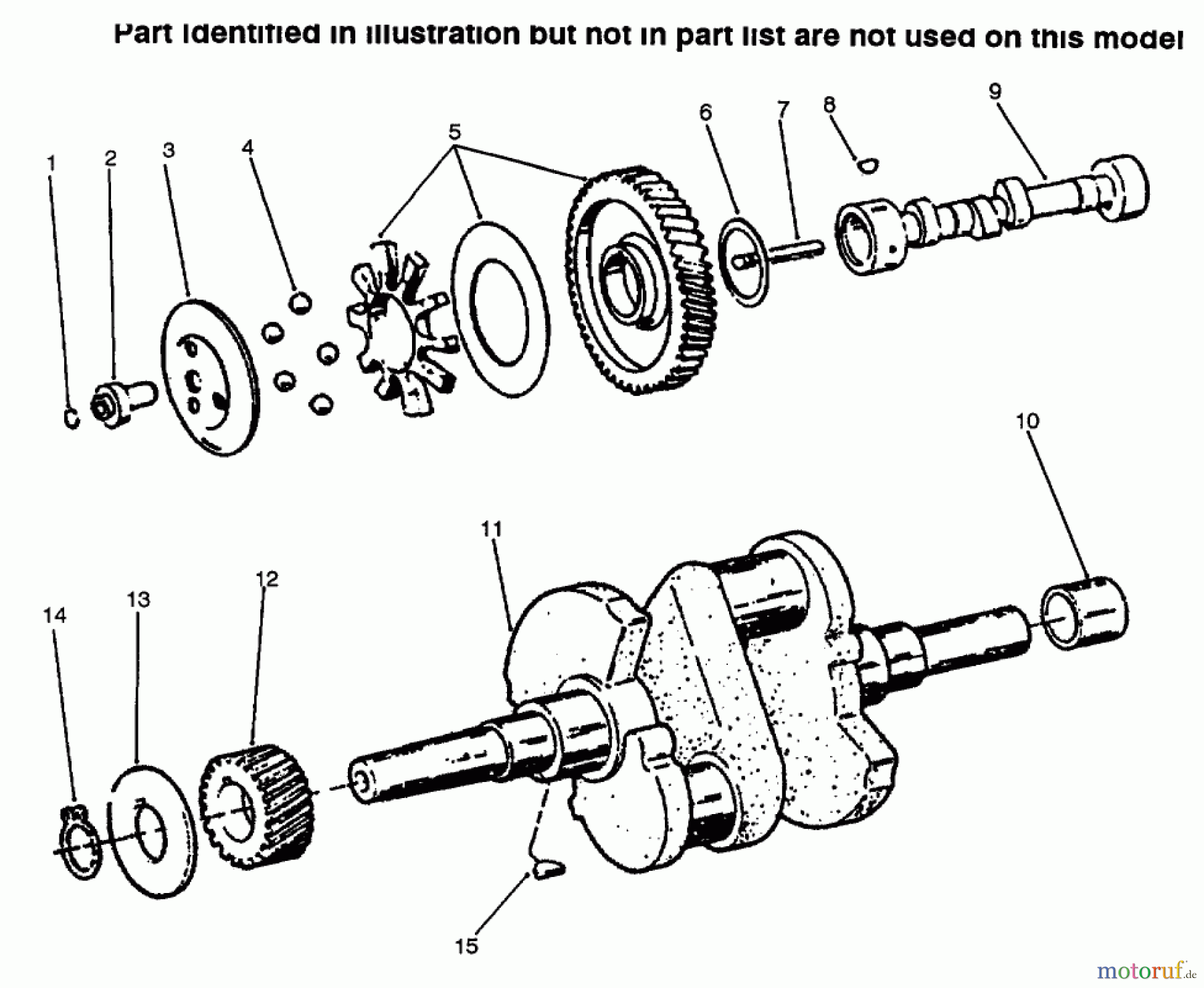  Toro Neu Mowers, Lawn & Garden Tractor Seite 1 73502 (520-H) - Toro 520-H Garden Tractor, 1996 (6900001-6999999) CAM & CRANKSHAFTS