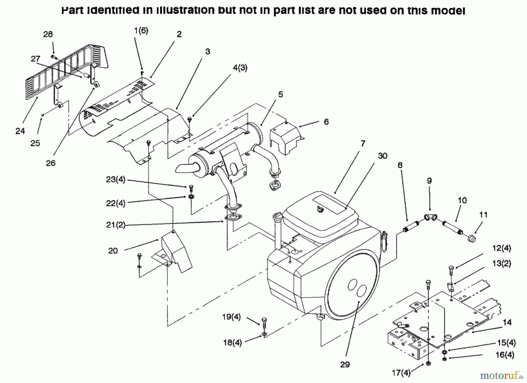  Toro Neu Mowers, Lawn & Garden Tractor Seite 1 73502 (520-H) - Toro 520-H Garden Tractor, 1996 (6900001-6999999) ENGINE