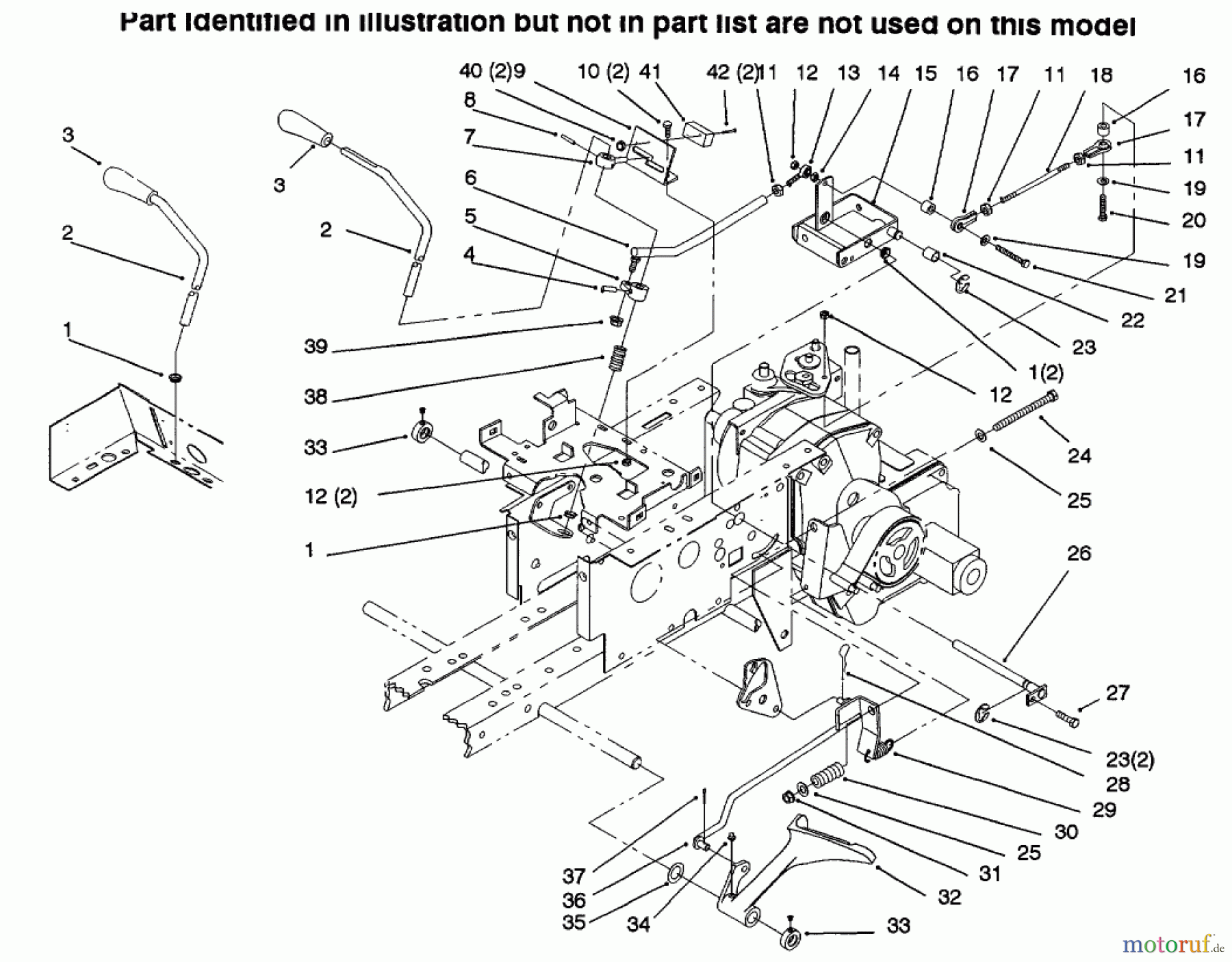  Toro Neu Mowers, Lawn & Garden Tractor Seite 1 73502 (520-H) - Toro 520-H Garden Tractor, 1996 (6900001-6999999) HYDRO CONTROLS, BRAKE