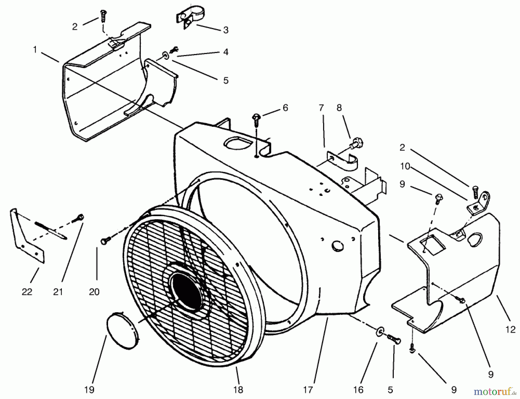  Toro Neu Mowers, Lawn & Garden Tractor Seite 1 73502 (520-H) - Toro 520-H Garden Tractor, 1997 (7900001-7999999) ENGINE HOUSING