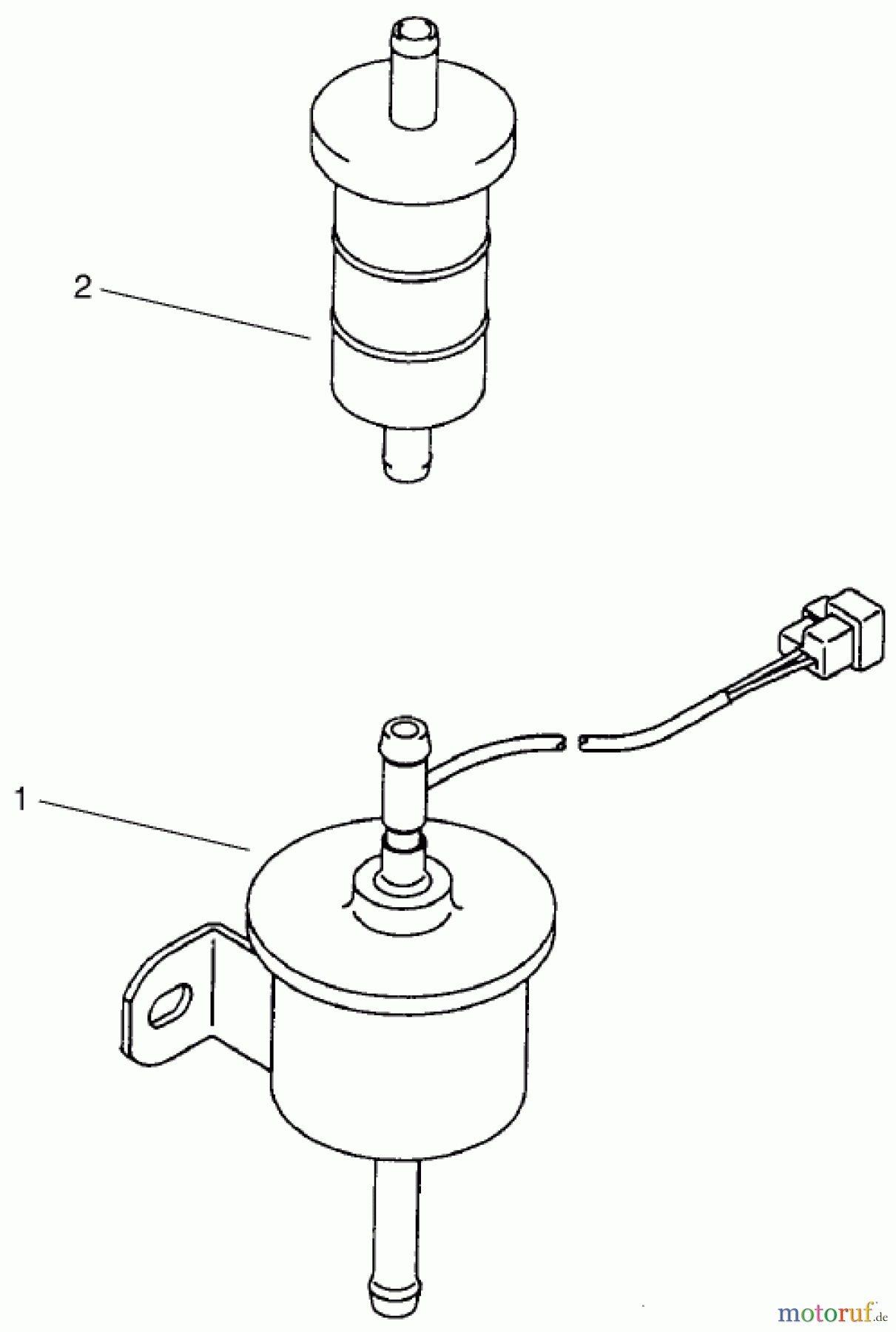  Toro Neu Mowers, Lawn & Garden Tractor Seite 1 73546 (520Lxi) - Toro 520Lxi Garden Tractor, 1998 (8900001-8999999) FUEL PUMP & FILTER ASSEMBLY