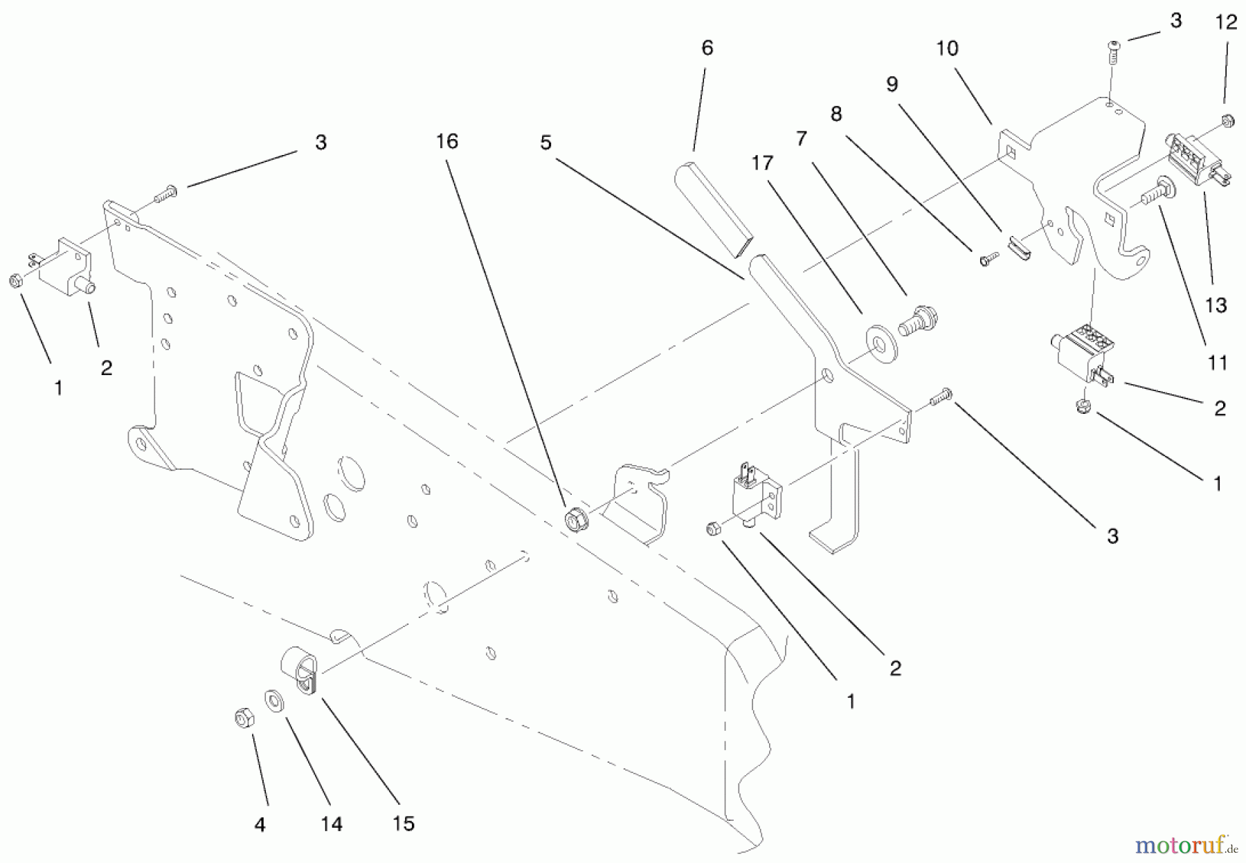  Toro Neu Mowers, Lawn & Garden Tractor Seite 1 73546 (520Lxi) - Toro 520Lxi Garden Tractor, 1998 (8900001-8999999) UPPER PARKING BRAKE ASSEMBLY