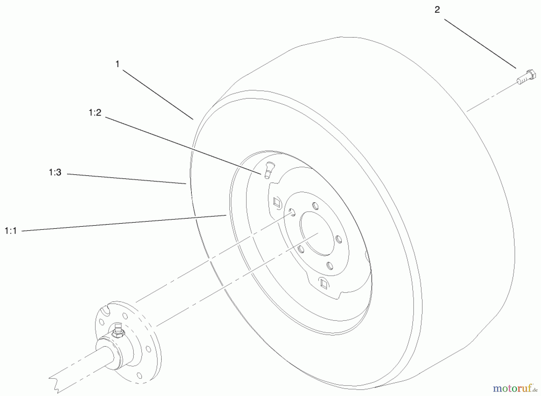  Toro Neu Mowers, Lawn & Garden Tractor Seite 1 73546 (520Lxi) - Toro 520Lxi Garden Tractor, 1998 (8900001-8999999) WHEEL ASSEMBLY