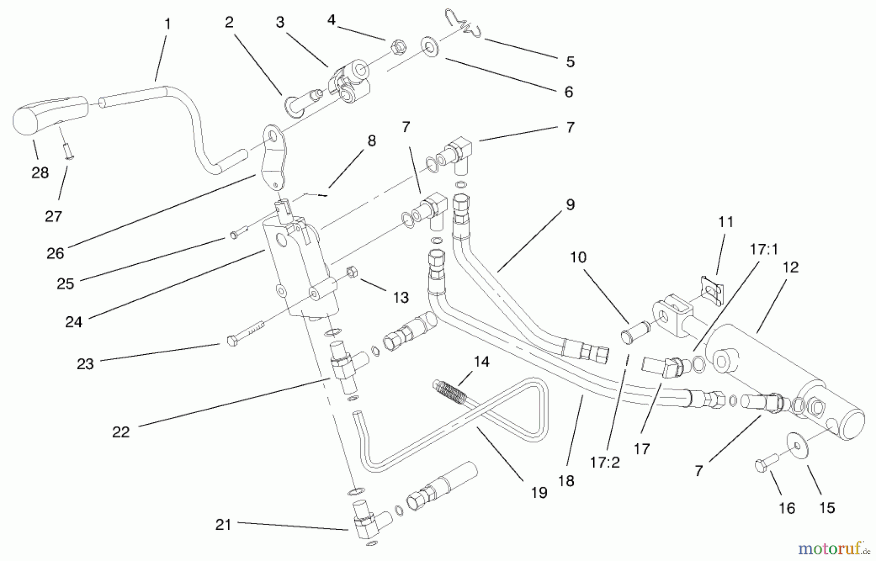  Toro Neu Mowers, Lawn & Garden Tractor Seite 1 73547 (520Lxi) - Toro 520Lxi Garden Tractor, 1999 (9900001-9999999) UPPER HYDRO LIFT ASSEMBLY