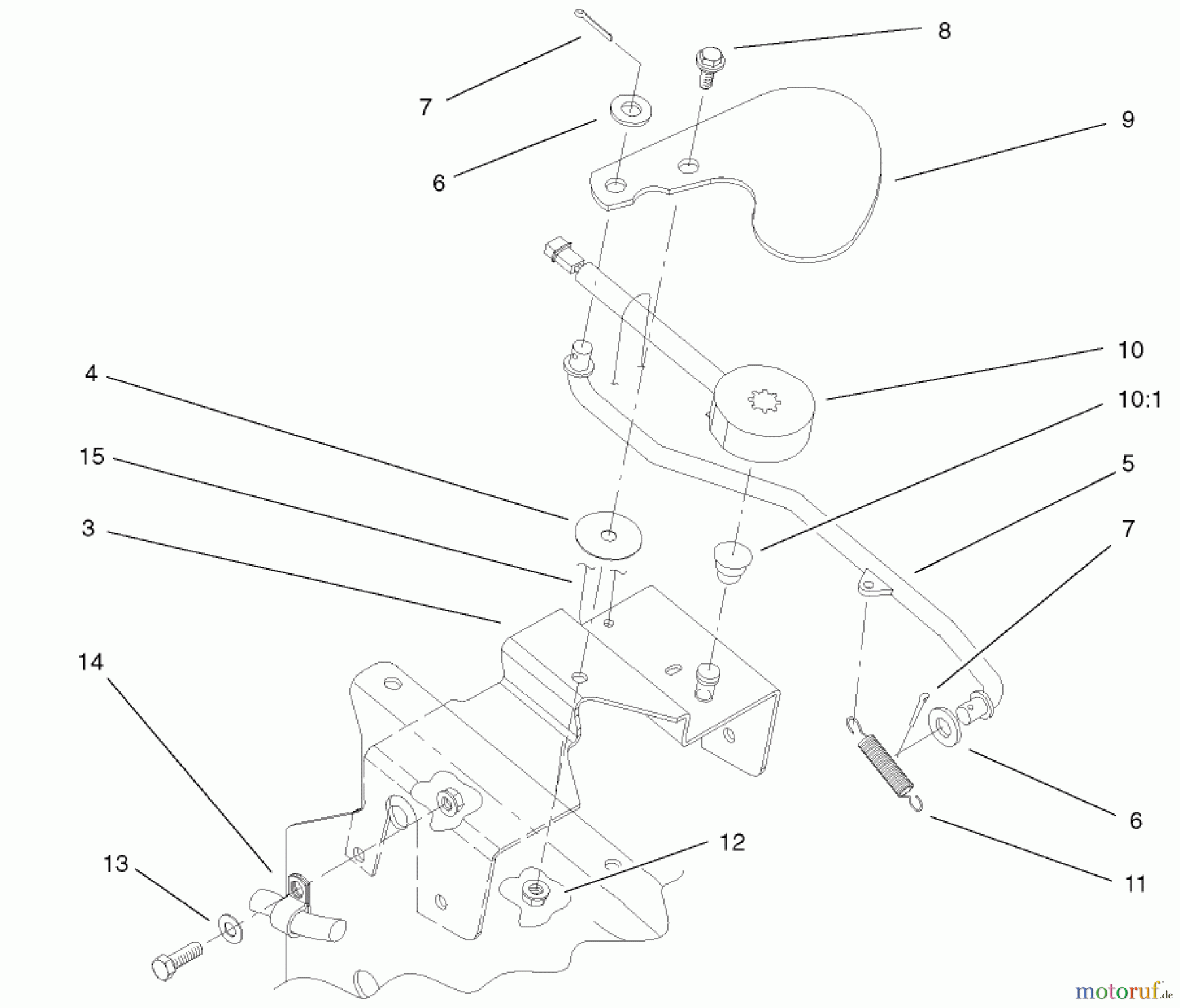  Toro Neu Mowers, Lawn & Garden Tractor Seite 1 73547 (520Lxi) - Toro 520Lxi Garden Tractor, 2001 (210000001-210999999) CRUISE CONTROL ASSEMBLY