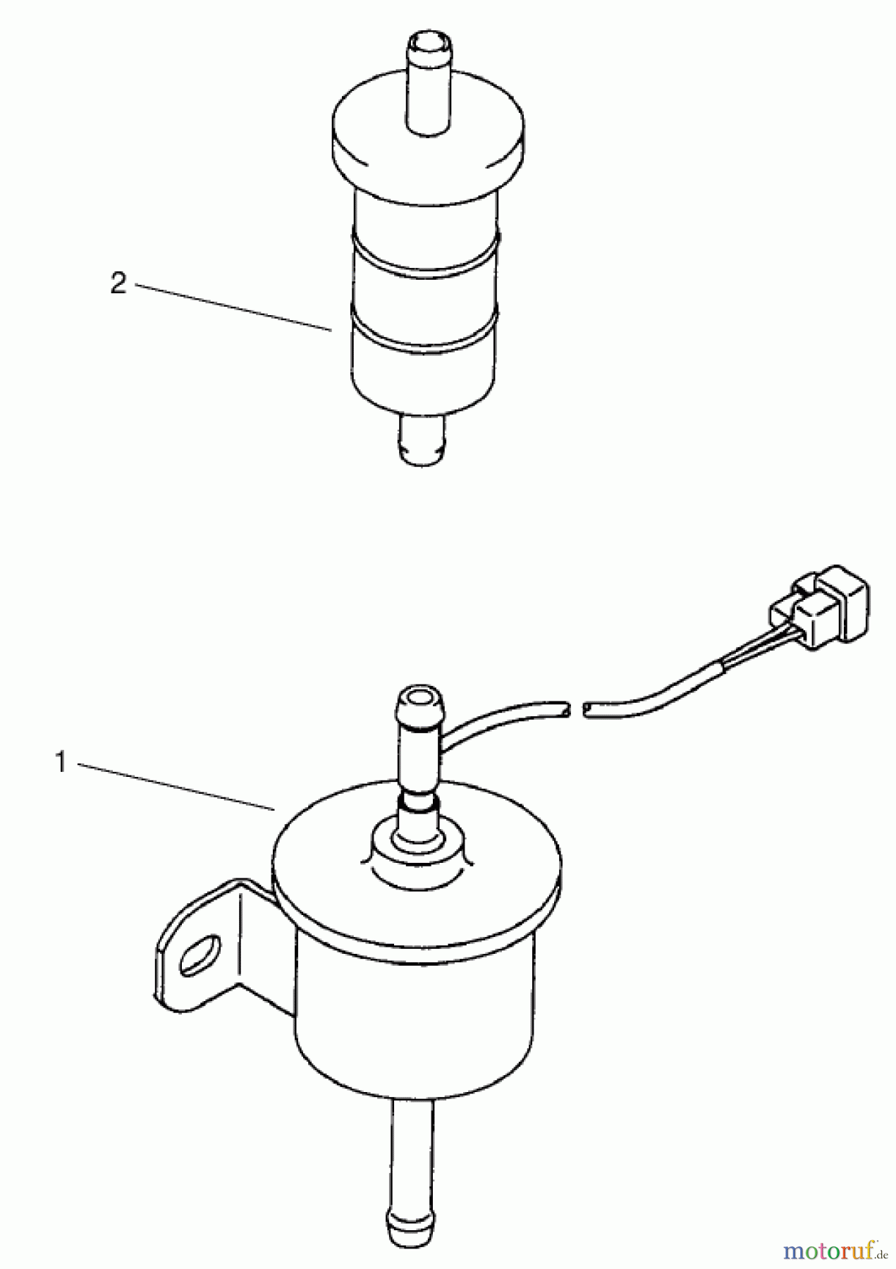  Toro Neu Mowers, Lawn & Garden Tractor Seite 1 73580 (520Lxi) - Toro 520Lxi Garden Tractor, 2001 (210000001-210999999) FUEL PUMP & FILTER ASSEMBLY