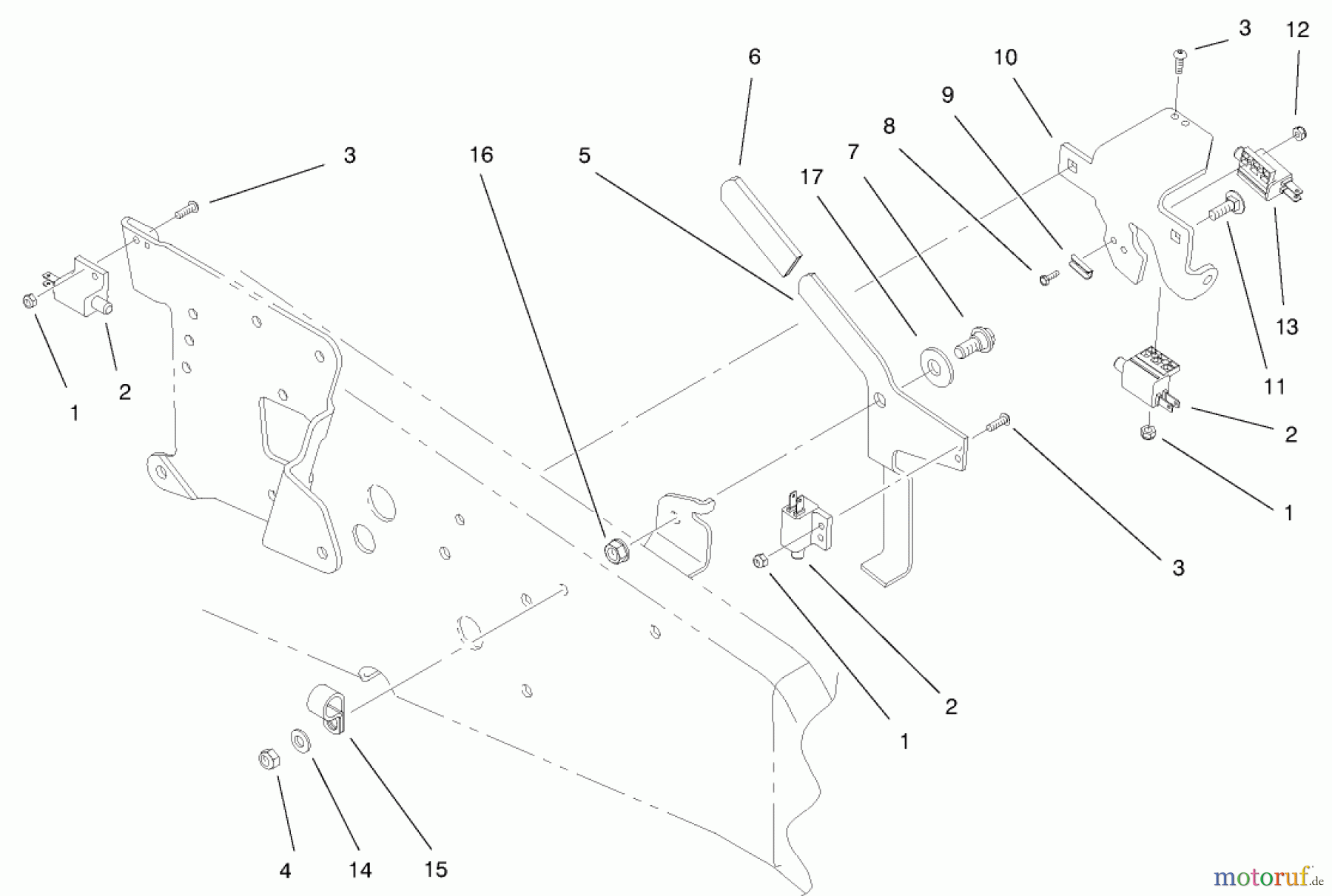  Toro Neu Mowers, Lawn & Garden Tractor Seite 1 73551 (523Dxi) - Toro 523Dxi Garden Tractor, 1998 (8900001-8999999) UPPER PARKING BRAKE ASSEMBLY