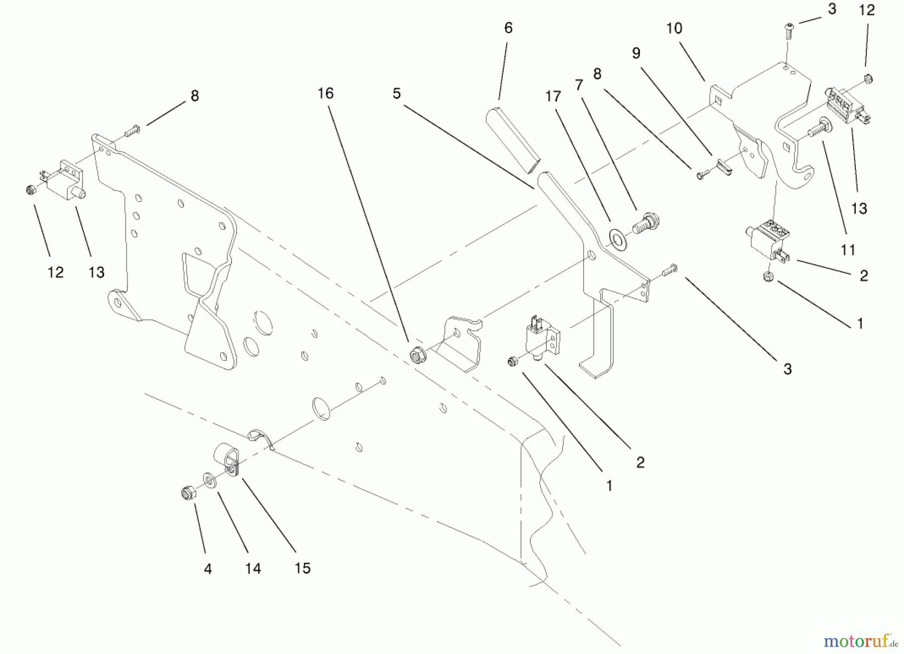  Toro Neu Mowers, Lawn & Garden Tractor Seite 1 73552 (523Dxi) - Toro 523Dxi Garden Tractor, 2000 (200000001-200999999) PARKING BRAKE UPPER ASSEMBLY