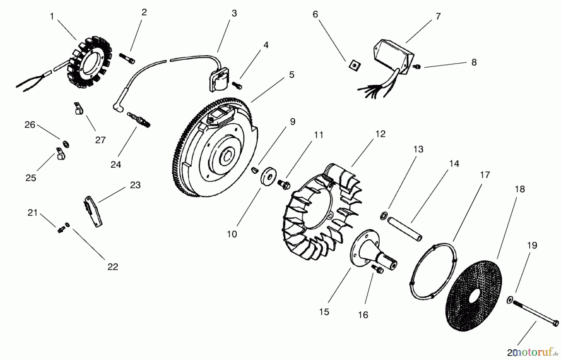  Toro Neu Mowers, Lawn & Garden Tractor Seite 1 73561 (522xi) - Toro 522xi Garden Tractor, 2000 (200000201-200999999) GROUP 5-IGNITION/ELECTRICAL