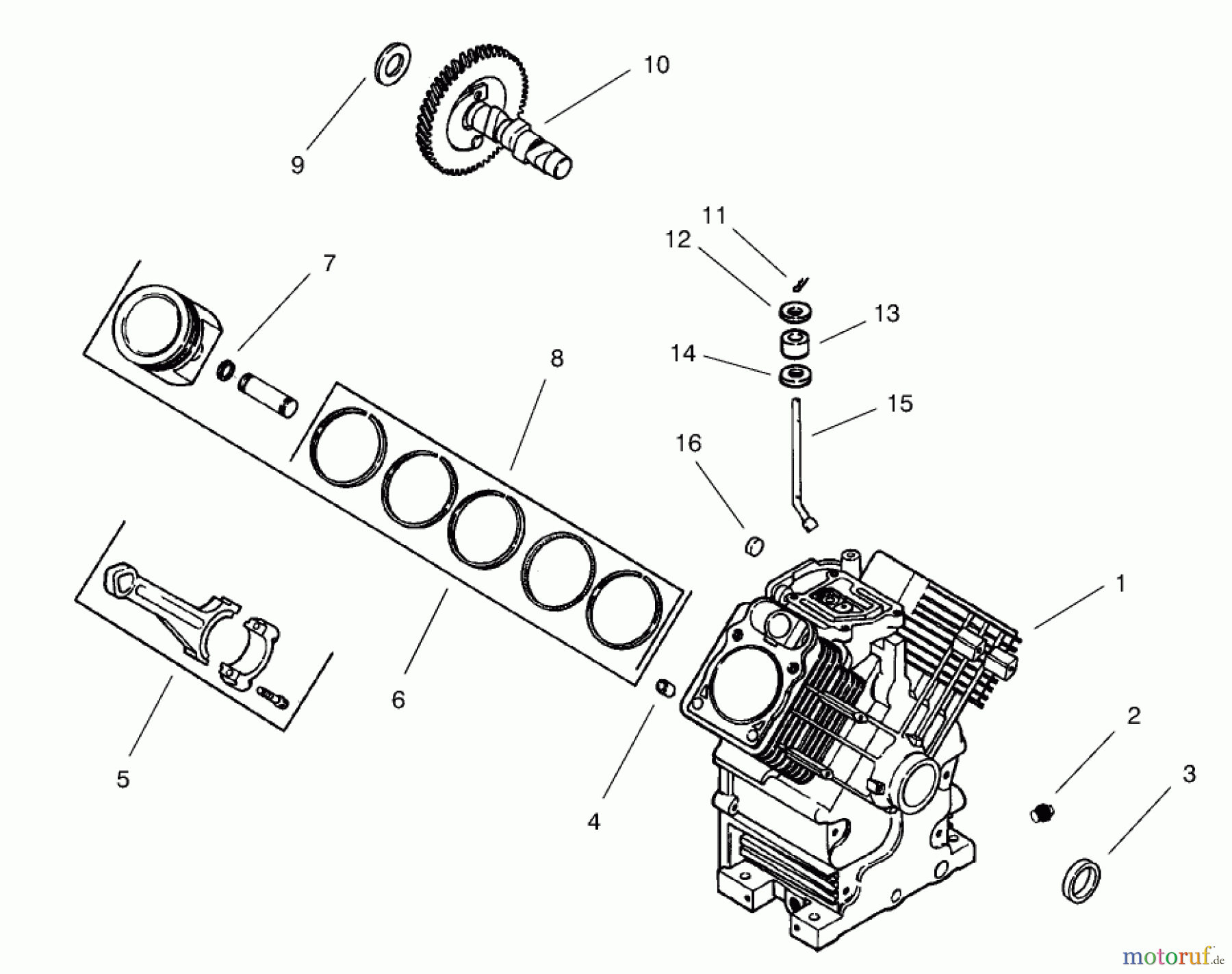  Toro Neu Mowers, Lawn & Garden Tractor Seite 1 73561 (522xi) - Toro 522xi Garden Tractor, 2002 (220000001-220999999) GROUP 2-CRANKCASE