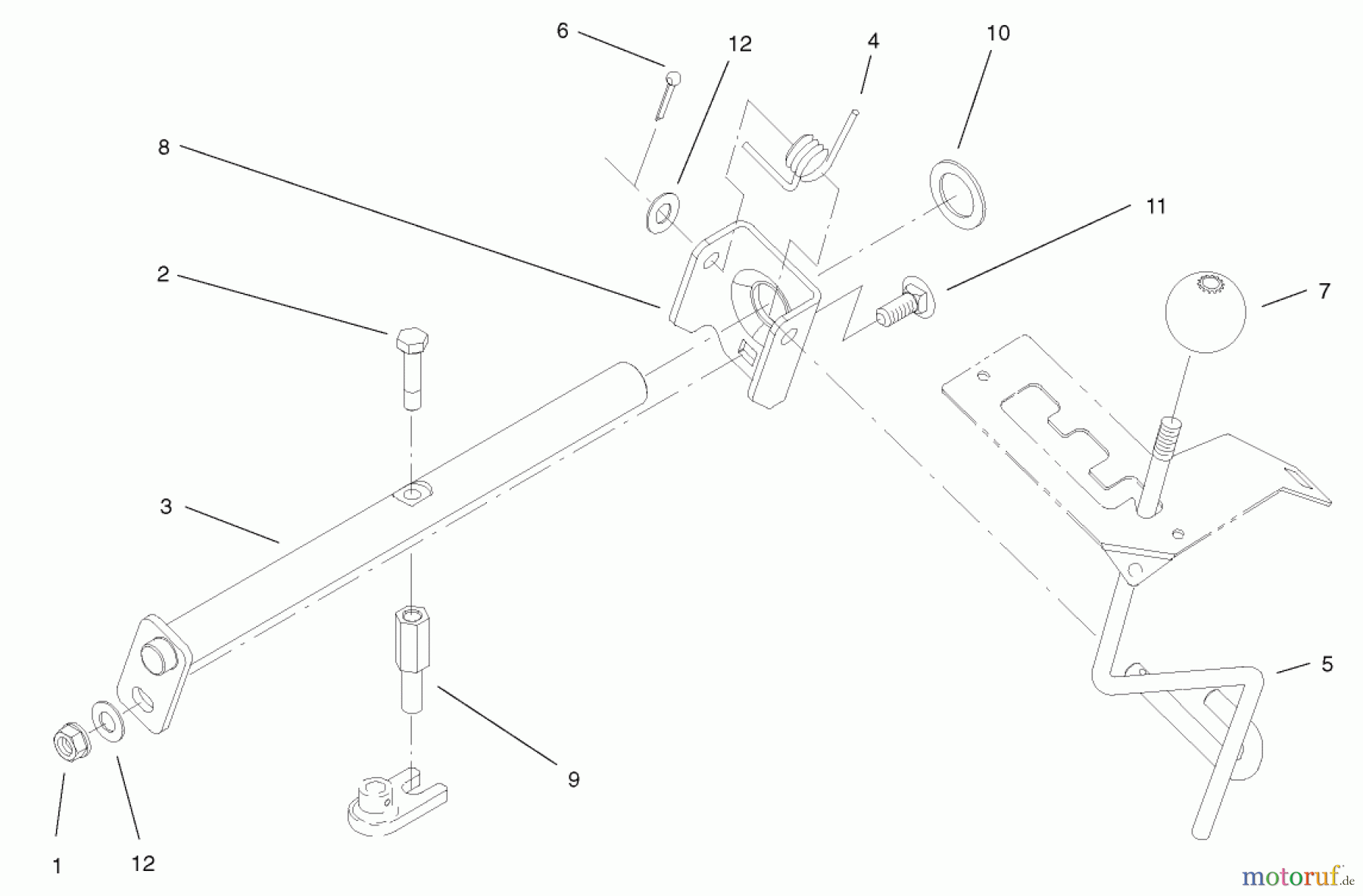  Toro Neu Mowers, Lawn & Garden Tractor Seite 1 73561 (522xi) - Toro 522xi Garden Tractor, 2001 (210000001-210999999) HI-LO SHIFT ASSEMBLY