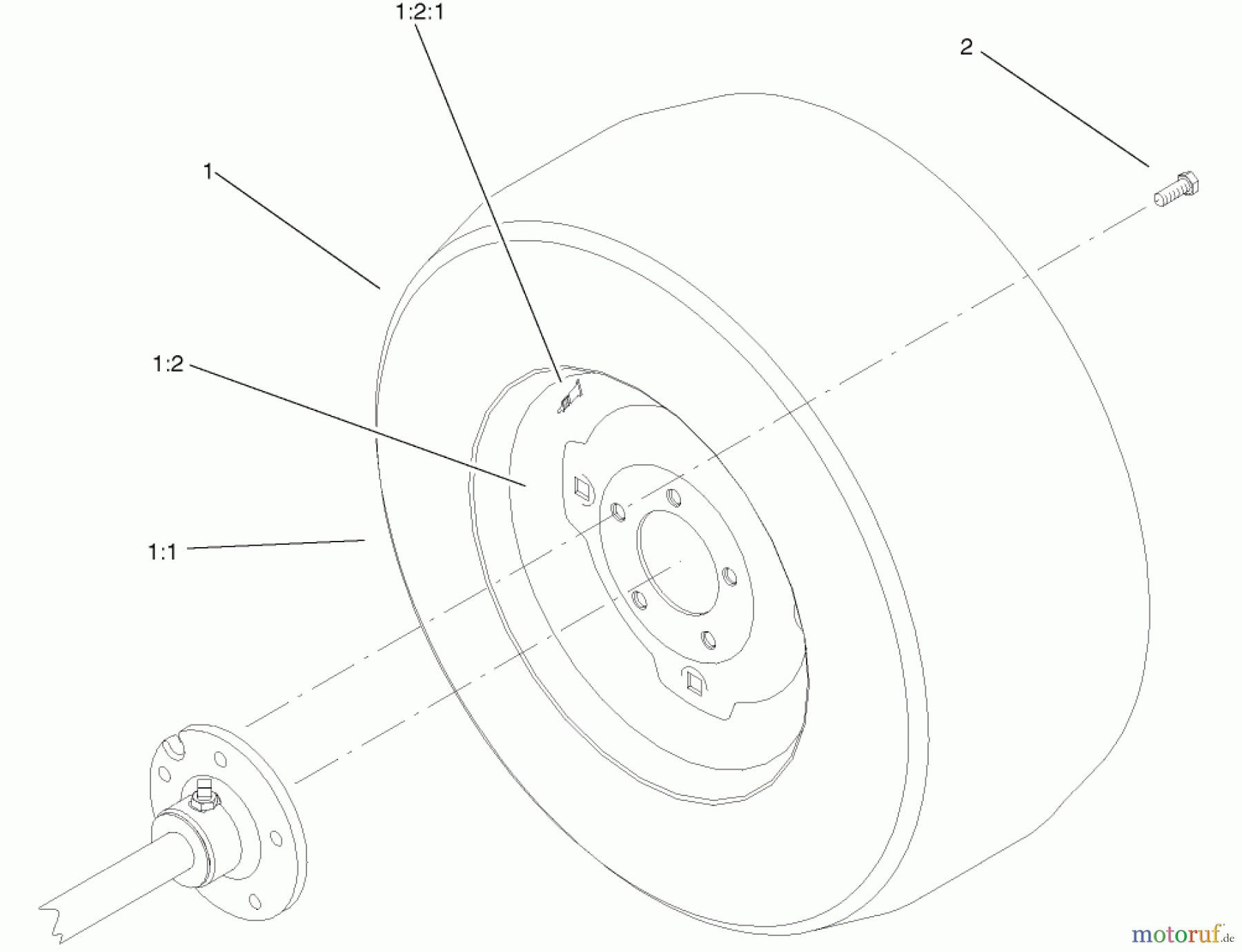  Toro Neu Mowers, Lawn & Garden Tractor Seite 1 73561 (522xi) - Toro 522xi Garden Tractor, 2001 (210000001-210999999) WHEEL ASSEMBLY