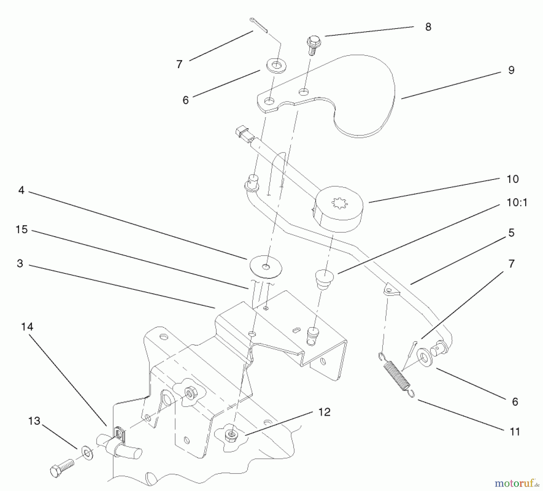  Toro Neu Mowers, Lawn & Garden Tractor Seite 1 73561 (522xi) - Toro 522xi Garden Tractor, 2004 (240000001-240999999) CRUISE CONTROL ASSEMBLY