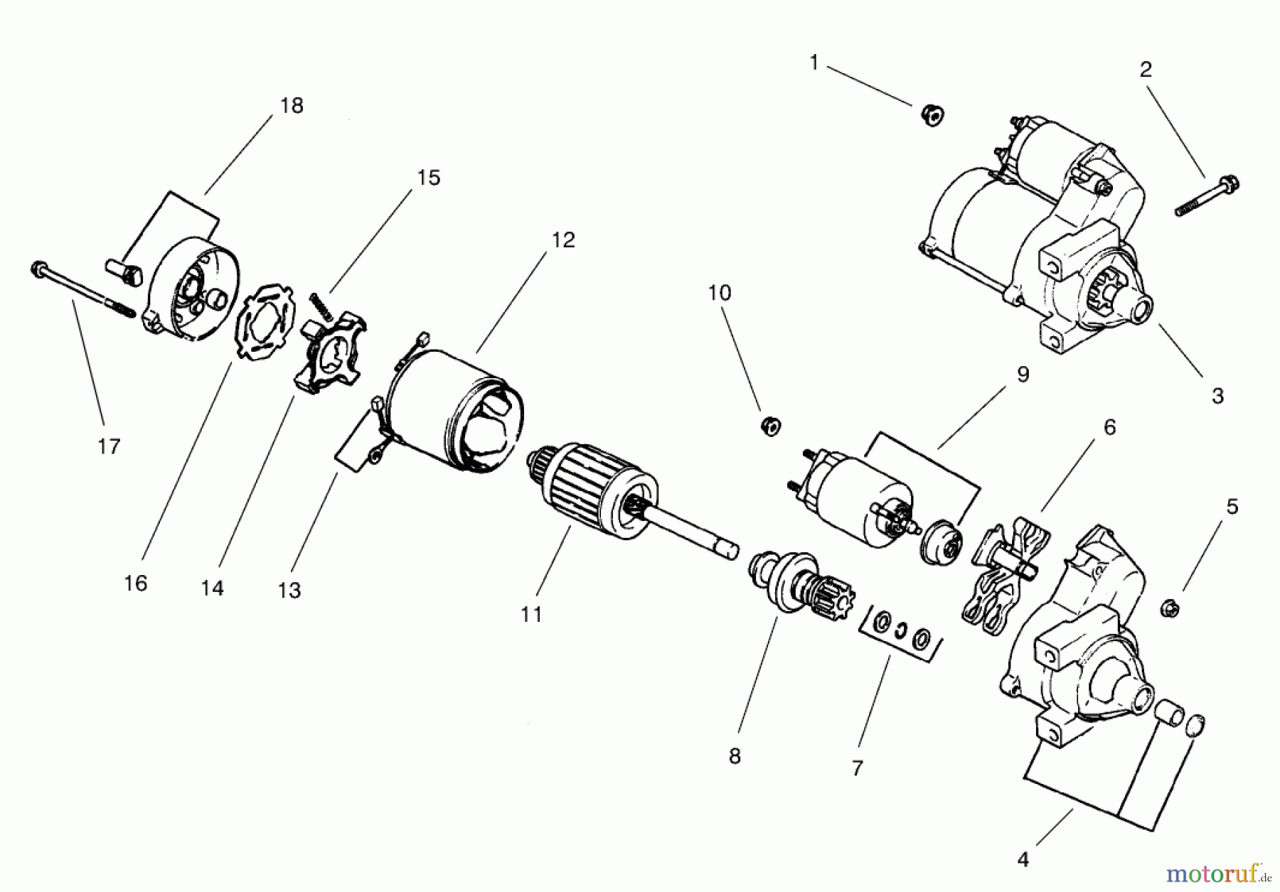  Toro Neu Mowers, Lawn & Garden Tractor Seite 1 73561 (522xi) - Toro 522xi Garden Tractor, 2004 (240000001-240999999) STARTER ASSEMBLY KOHLER CH22S-66545