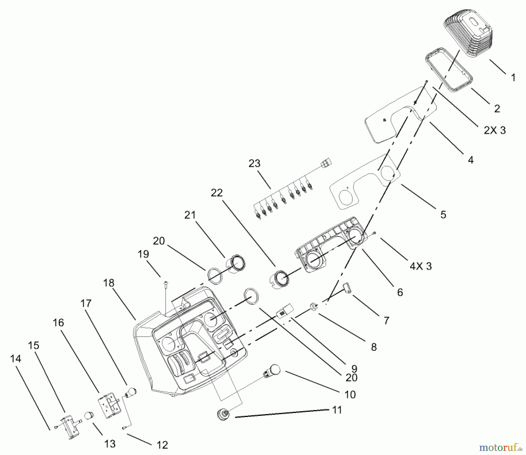  Toro Neu Mowers, Lawn & Garden Tractor Seite 1 73561 (550) - Toro 550 Garden Tractor, 2005 (250000001-250999999) DASH ASSEMBLY