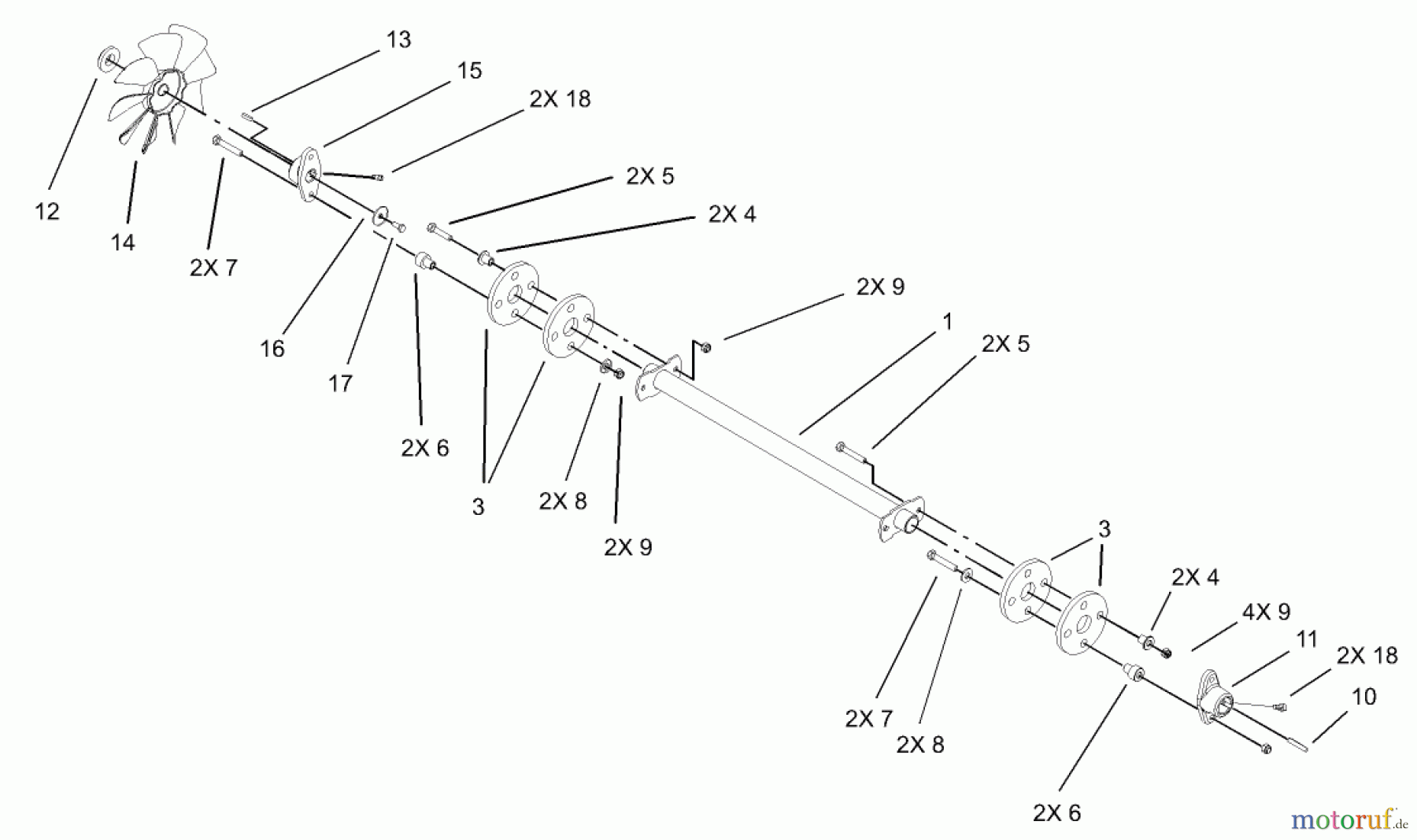  Toro Neu Mowers, Lawn & Garden Tractor Seite 1 73561 (550) - Toro 550 Garden Tractor, 2005 (250000001-250999999) DRIVE SHAFT ASSEMBLY