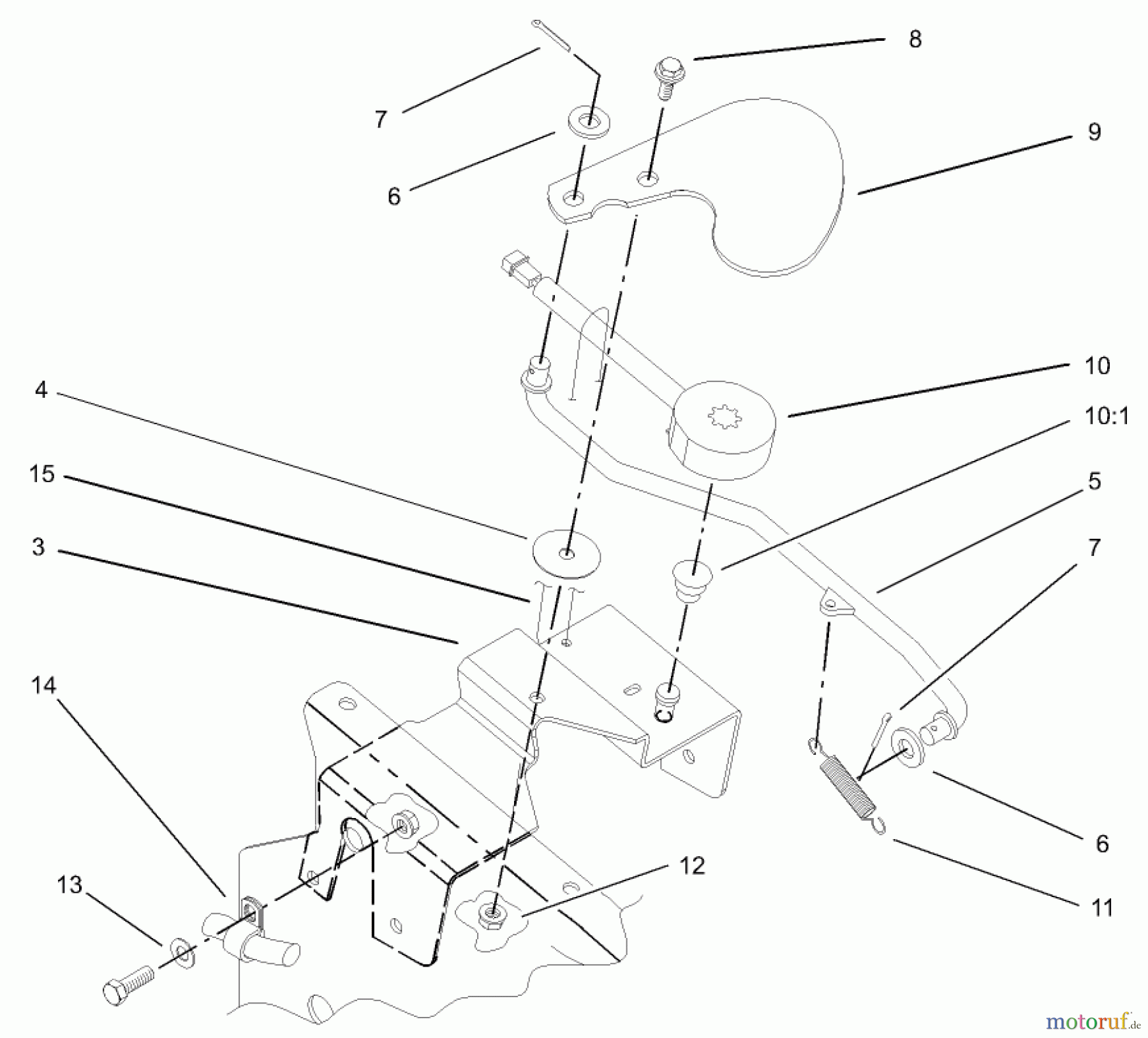  Toro Neu Mowers, Lawn & Garden Tractor Seite 1 73570 (520xi) - Toro 520xi Garden Tractor, 2003 (230000001-230999999) CRUISE CONTROL ASSEMBLY