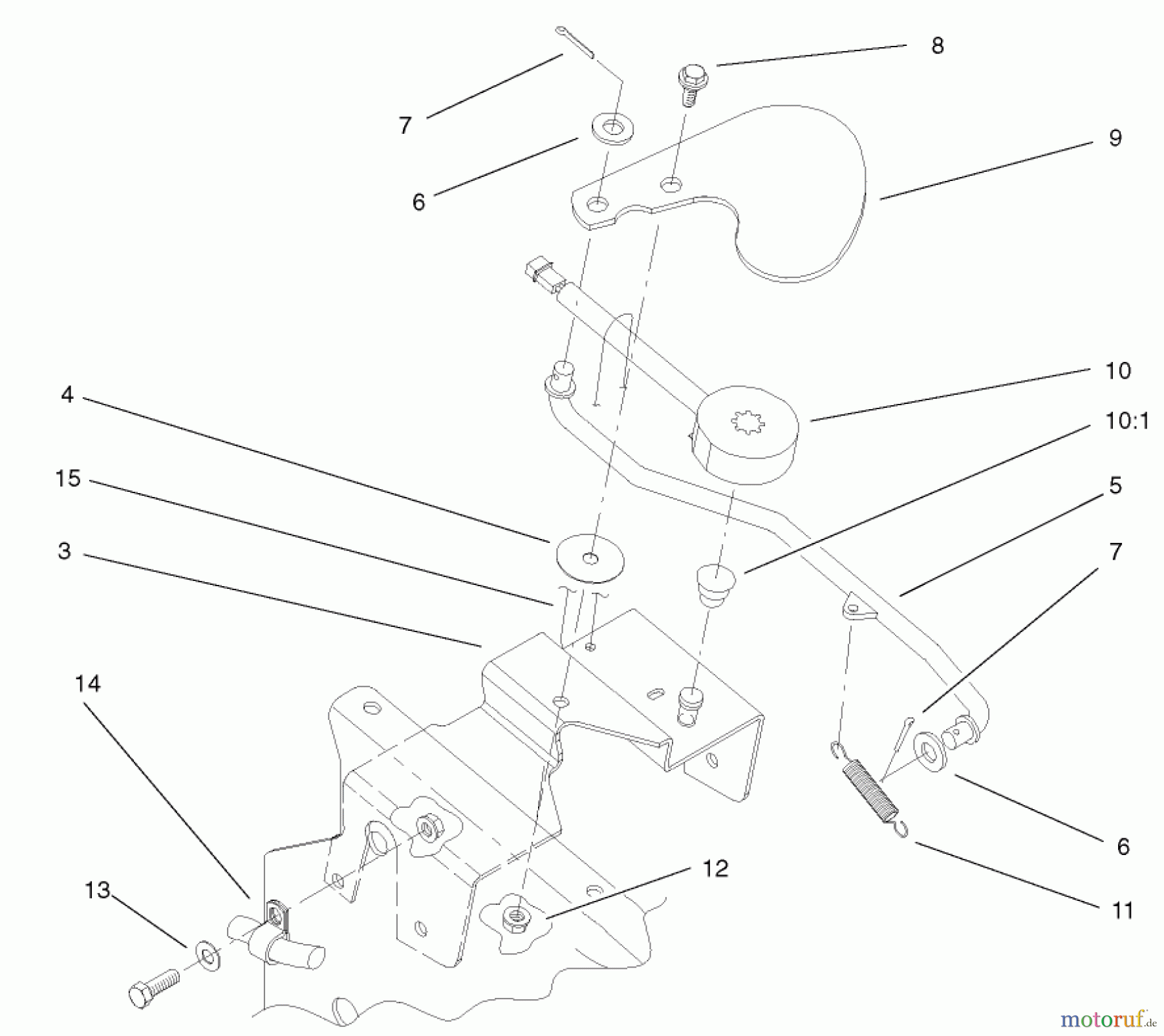  Toro Neu Mowers, Lawn & Garden Tractor Seite 1 73590 (523Dxi) - Toro 523Dxi Garden Tractor, 2002 (220000001-220999999) CRUISE CONTROL ASSEMBLY