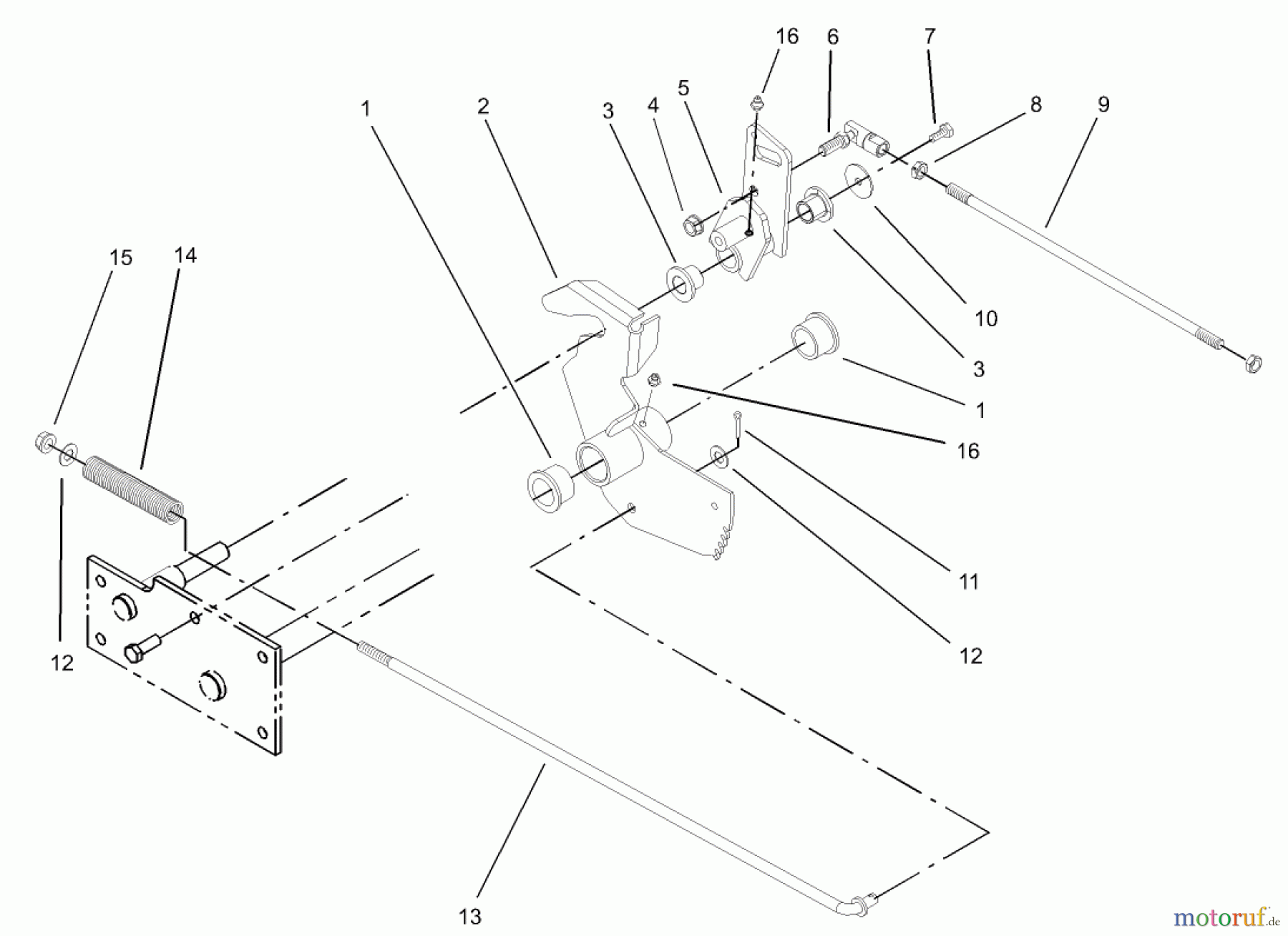  Toro Neu Mowers, Lawn & Garden Tractor Seite 1 73590 (523Dxi) - Toro 523Dxi Garden Tractor, 2004 (240000001-240999999) PARKING BRAKE LOWER ASSEMBLY