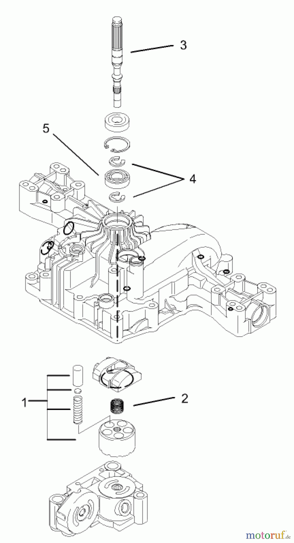  Toro Neu Mowers, Lawn & Garden Tractor Seite 1 74570 (170-DH) - Toro 170-DH Lawn Tractor, 2000 (200000001-200999999) PUMP SHAFT ASSEMBLY