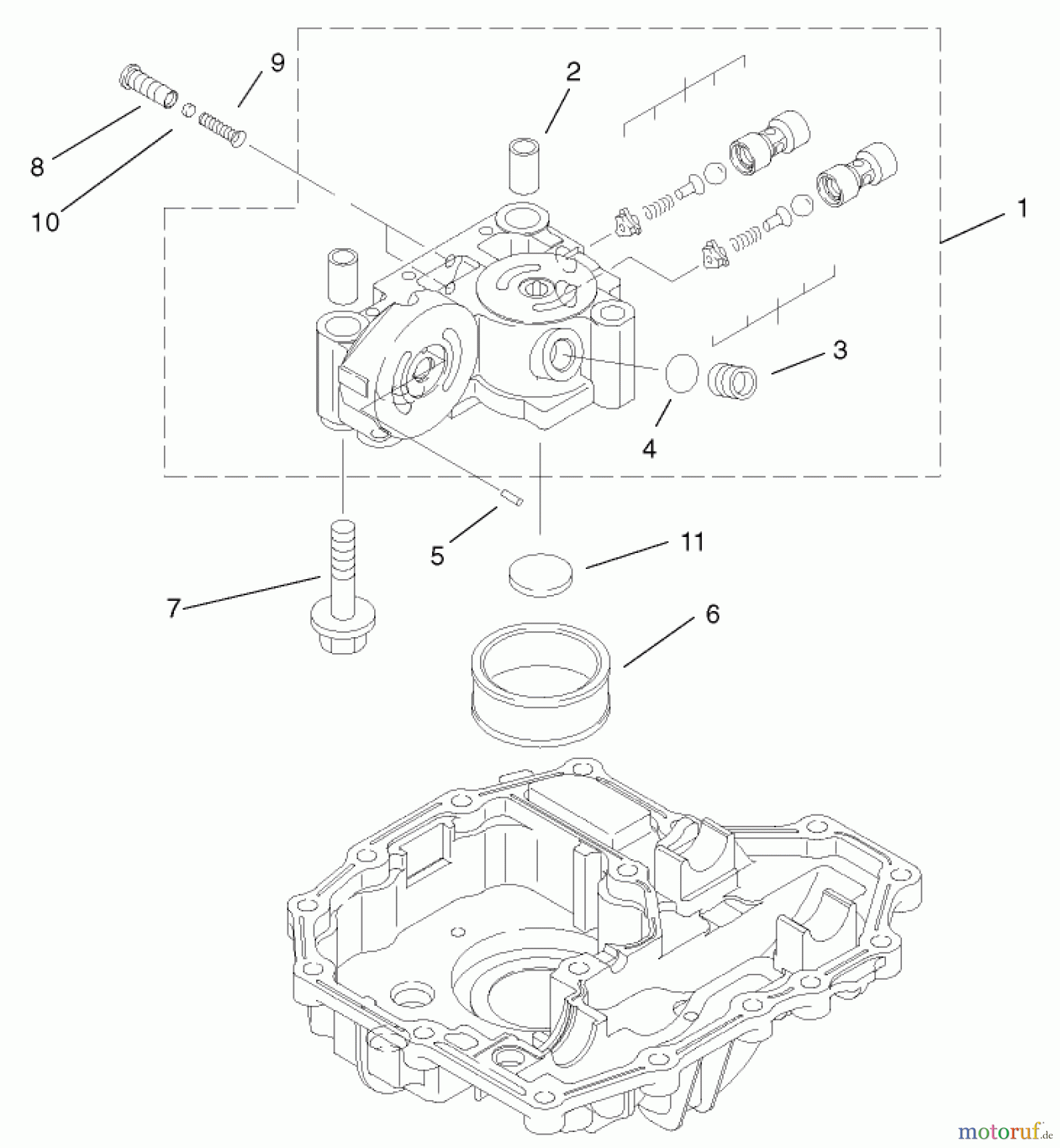  Toro Neu Mowers, Lawn & Garden Tractor Seite 1 74570 (170-DH) - Toro 170-DH Lawn Tractor, 2001 (210000001-210999999) CENTER CASE ASSEMBLY