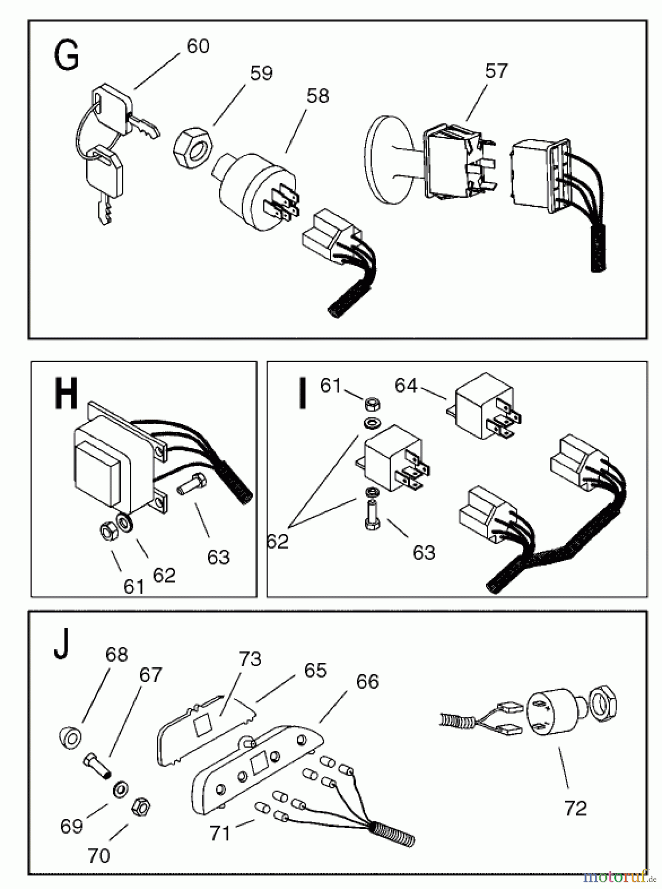  Toro Neu Mowers, Lawn & Garden Tractor Seite 1 74570 (170-DH) - Toro 170-DH Lawn Tractor, 2001 (210000001-210999999) ELECTRICAL ASSEMBLY #3