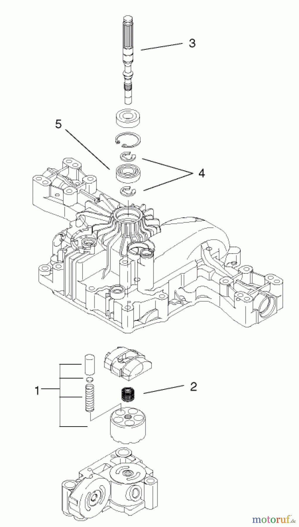  Toro Neu Mowers, Lawn & Garden Tractor Seite 1 74570 (170-DH) - Toro 170-DH Lawn Tractor, 2002 (220000001-220999999) PUMP SHAFT ASSEMBLY