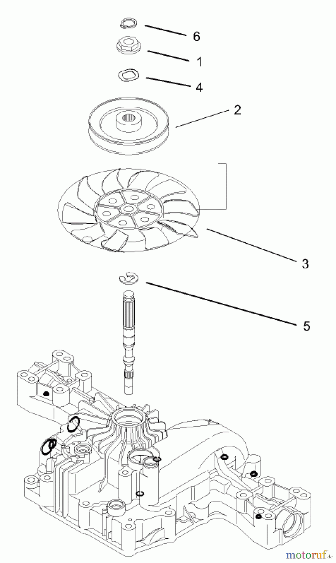  Toro Neu Mowers, Lawn & Garden Tractor Seite 1 74570 (170-DH) - Toro 170-DH Lawn Tractor, 2004 (240000001-240999999) FAN PULLEY ASSEMBLY TRANSMISSION ASSEMBLY NO. 104-2889