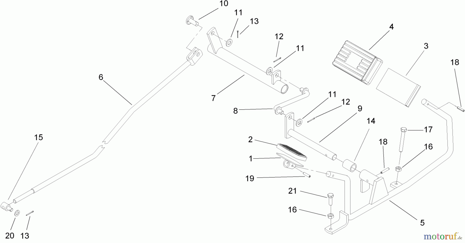  Toro Neu Mowers, Lawn & Garden Tractor Seite 1 74570 (DH 210) - Toro DH 210 Lawn Tractor, 2005 (250000001-250999999) OPERATION - TRAVEL PEDAL ASSEMBLY