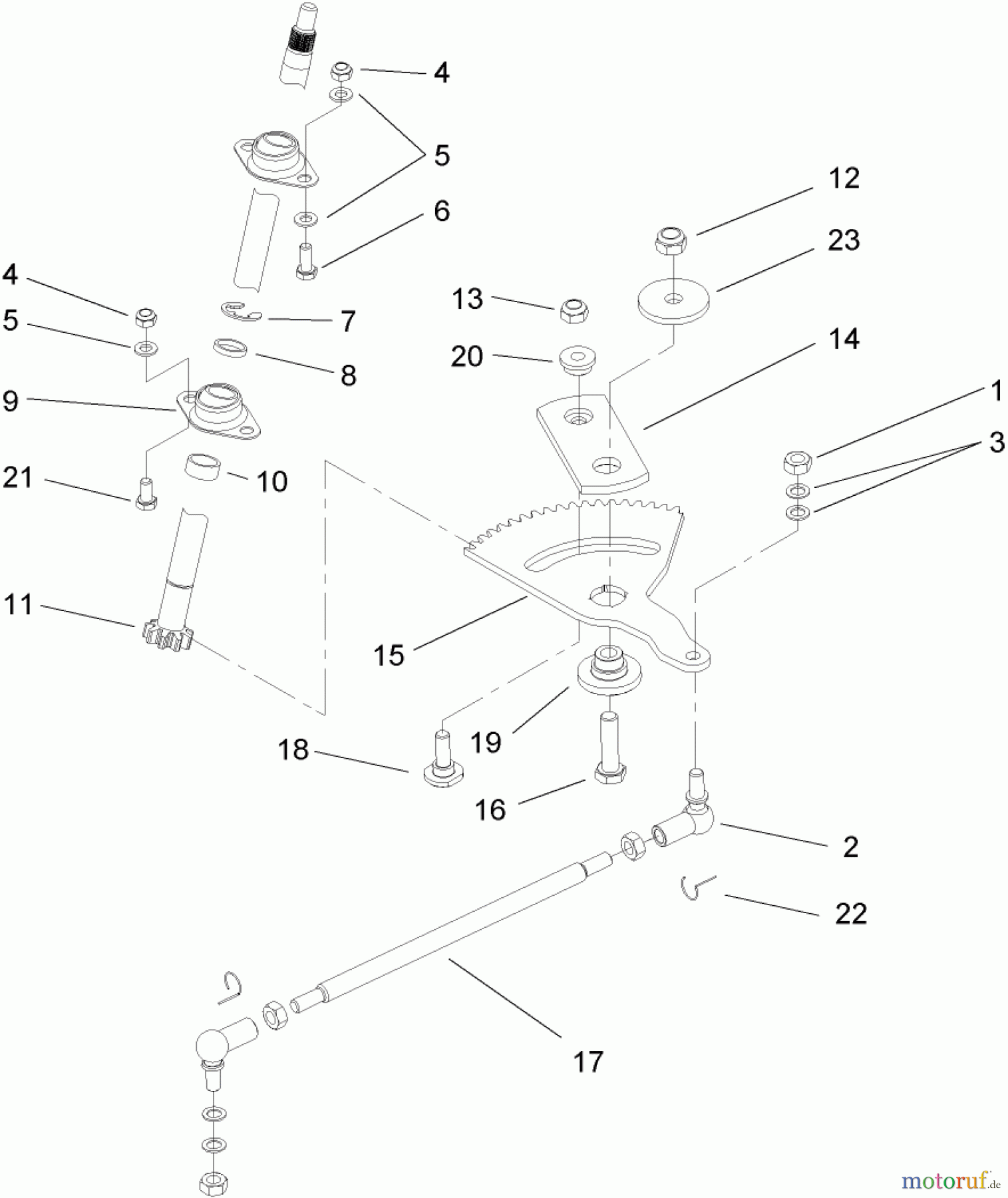  Toro Neu Mowers, Lawn & Garden Tractor Seite 1 74570 (DH 210) - Toro DH 210 Lawn Tractor, 2005 (250000001-250999999) STEERING ASSEMBLY