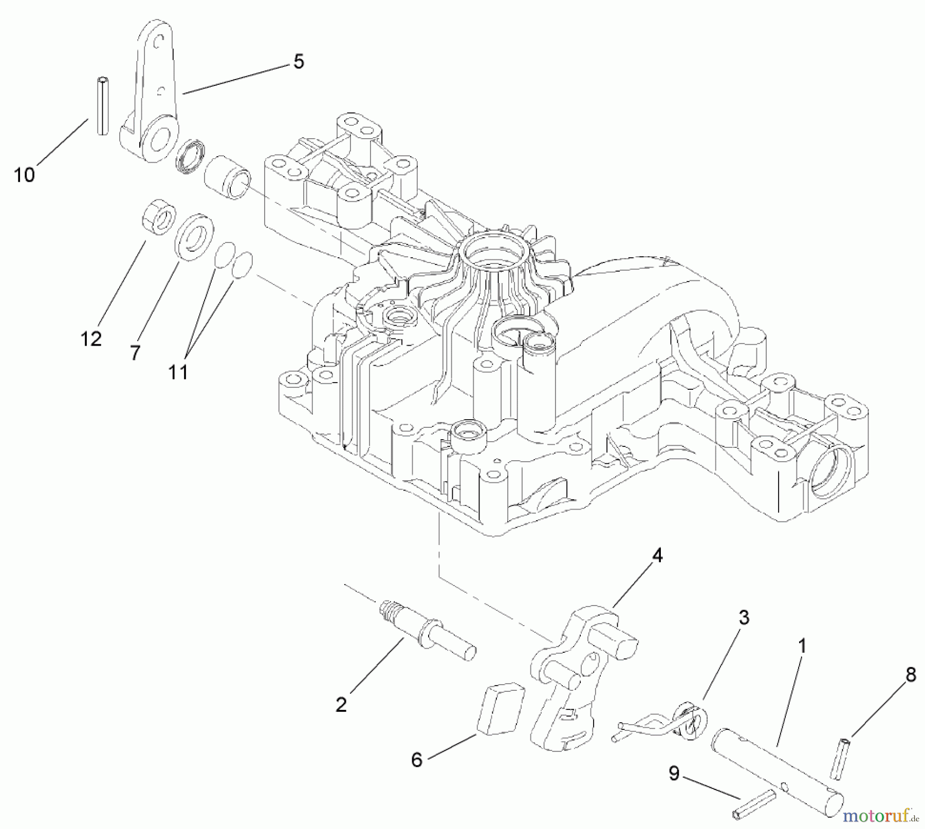  Toro Neu Mowers, Lawn & Garden Tractor Seite 1 74573 (DH 200) - Toro DH 200 Lawn Tractor, 2009 (290000481-290999999) CONTROL SHAFT ASSEMBLY TRANSMISSION ASSEMBLY NO. 114-3155