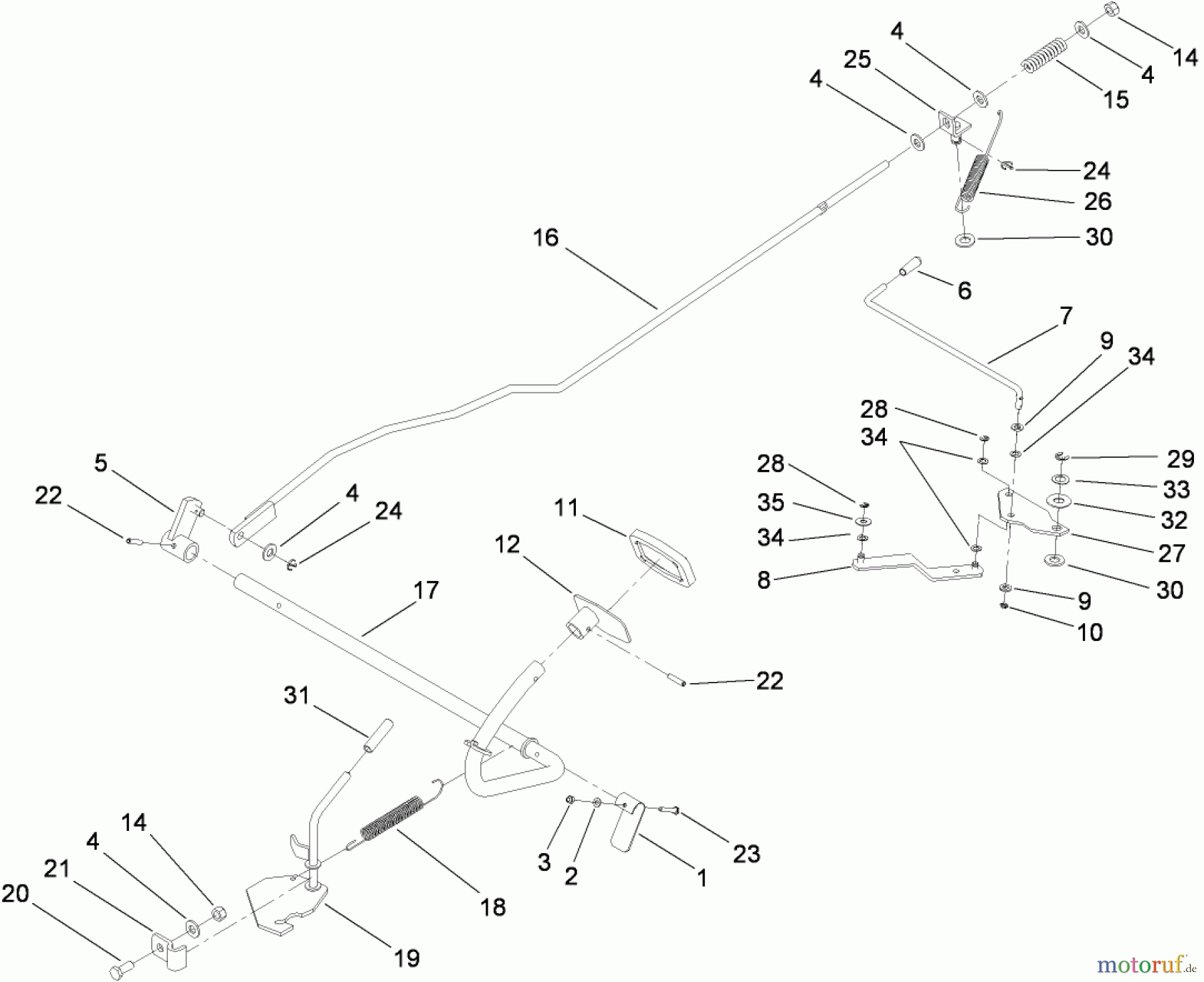  Toro Neu Mowers, Lawn & Garden Tractor Seite 1 74573 (DH 200) - Toro DH 200 Lawn Tractor, 2009 (290000481-290999999) OPERATION - BRAKE AND BYPASS ASSEMBLY