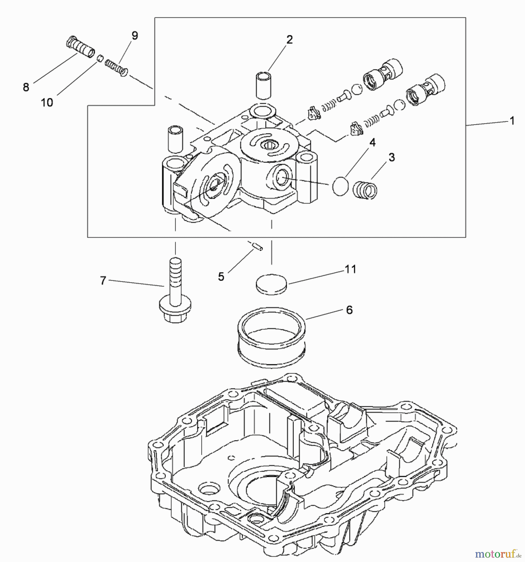  Toro Neu Mowers, Lawn & Garden Tractor Seite 1 74573 (DH 200) - Toro DH 200 Lawn Tractor, 2010 (310000001-310999999) CENTER CASE ASSEMBLY TRANSMISSION ASSEMBLY NO. 114-3155