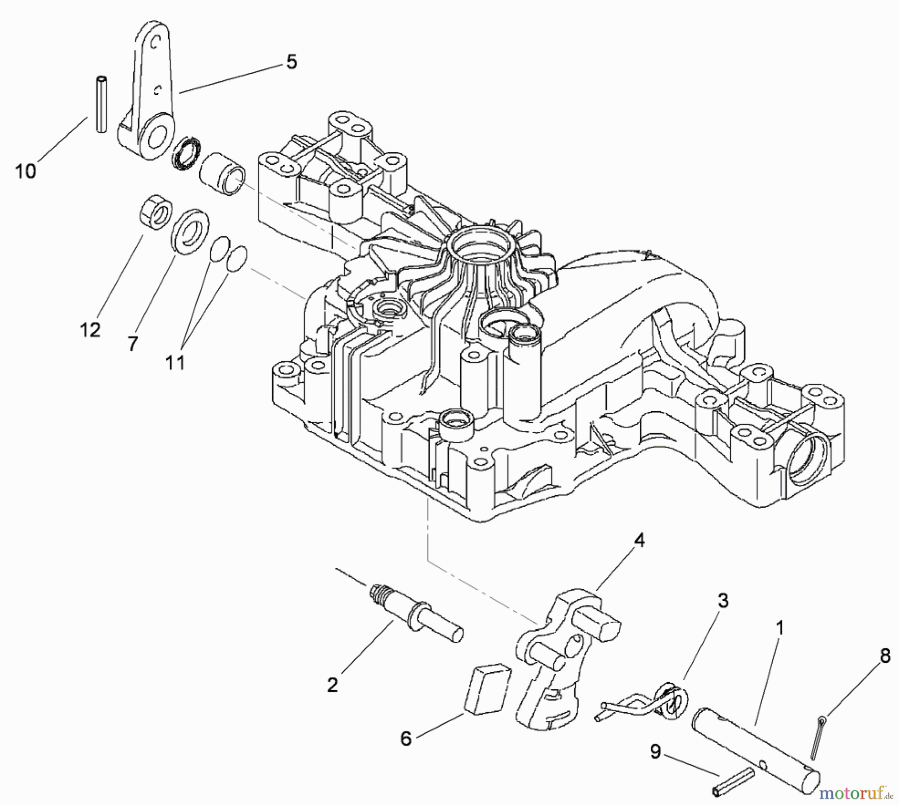  Toro Neu Mowers, Lawn & Garden Tractor Seite 1 74582 (DH 210) - Toro DH 210 Lawn Tractor, 2007 (270000001-270999999) CONTROL SHAFT ASSEMBLY TRANSMISSION ASSEMBLY NO. 104-2889