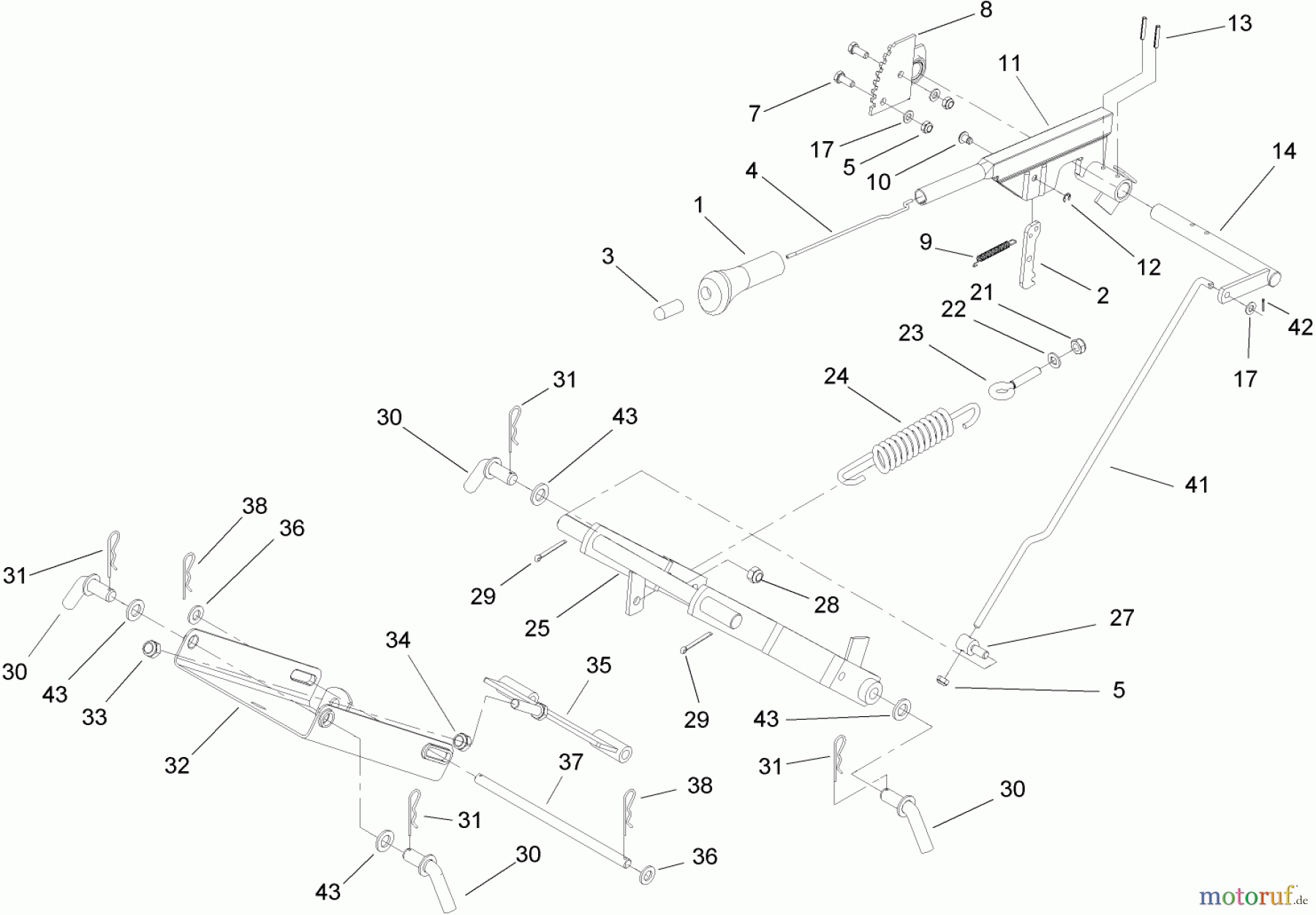  Toro Neu Mowers, Lawn & Garden Tractor Seite 1 74582 (DH 210) - Toro DH 210 Lawn Tractor, 2007 (270000001-270999999) MOWER LIFT ASSEMBLY