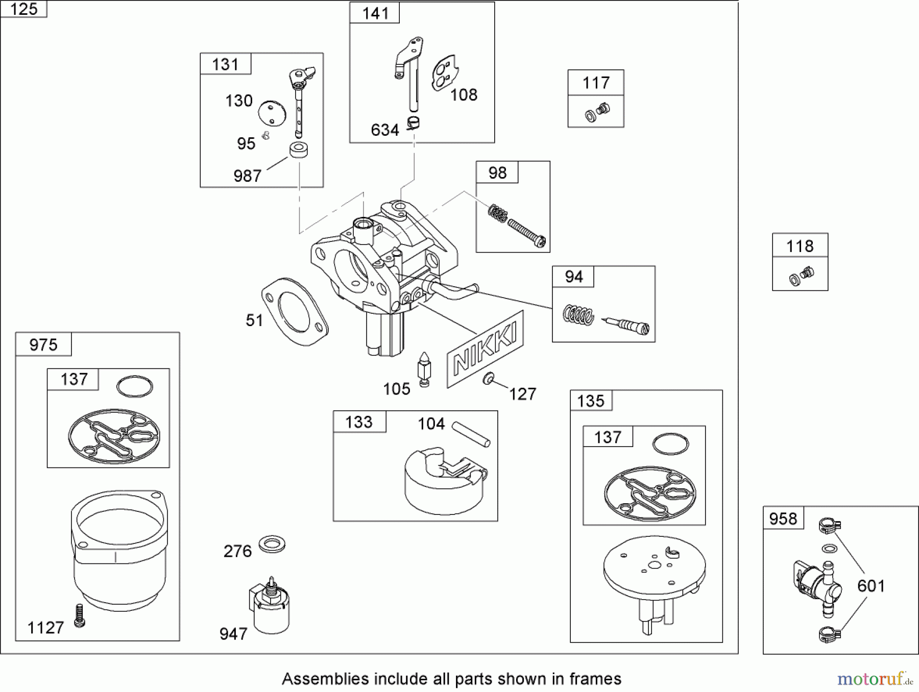  Toro Neu Mowers, Lawn & Garden Tractor Seite 1 74582 (DH 210) - Toro DH 210 Lawn Tractor, 2009 (290000001-290999999) CARBURETOR ASSEMBLY (NIKKI) BRIGGS AND STRATTON MODEL 31G777-0130-E1