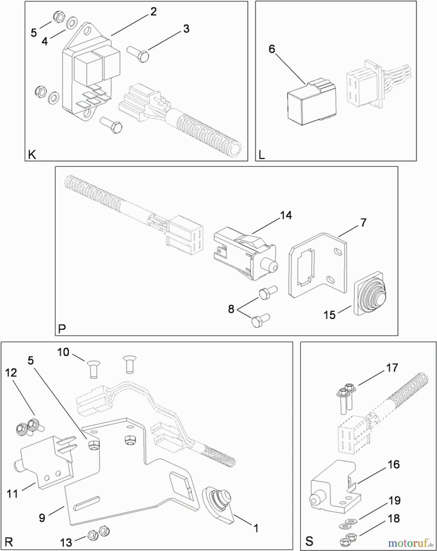  Toro Neu Mowers, Lawn & Garden Tractor Seite 1 74582 (DH 210) - Toro DH 210 Lawn Tractor, 2011 (311000001-311999999) ELECTRICAL SWITCH NO. 3 ASSEMBLY